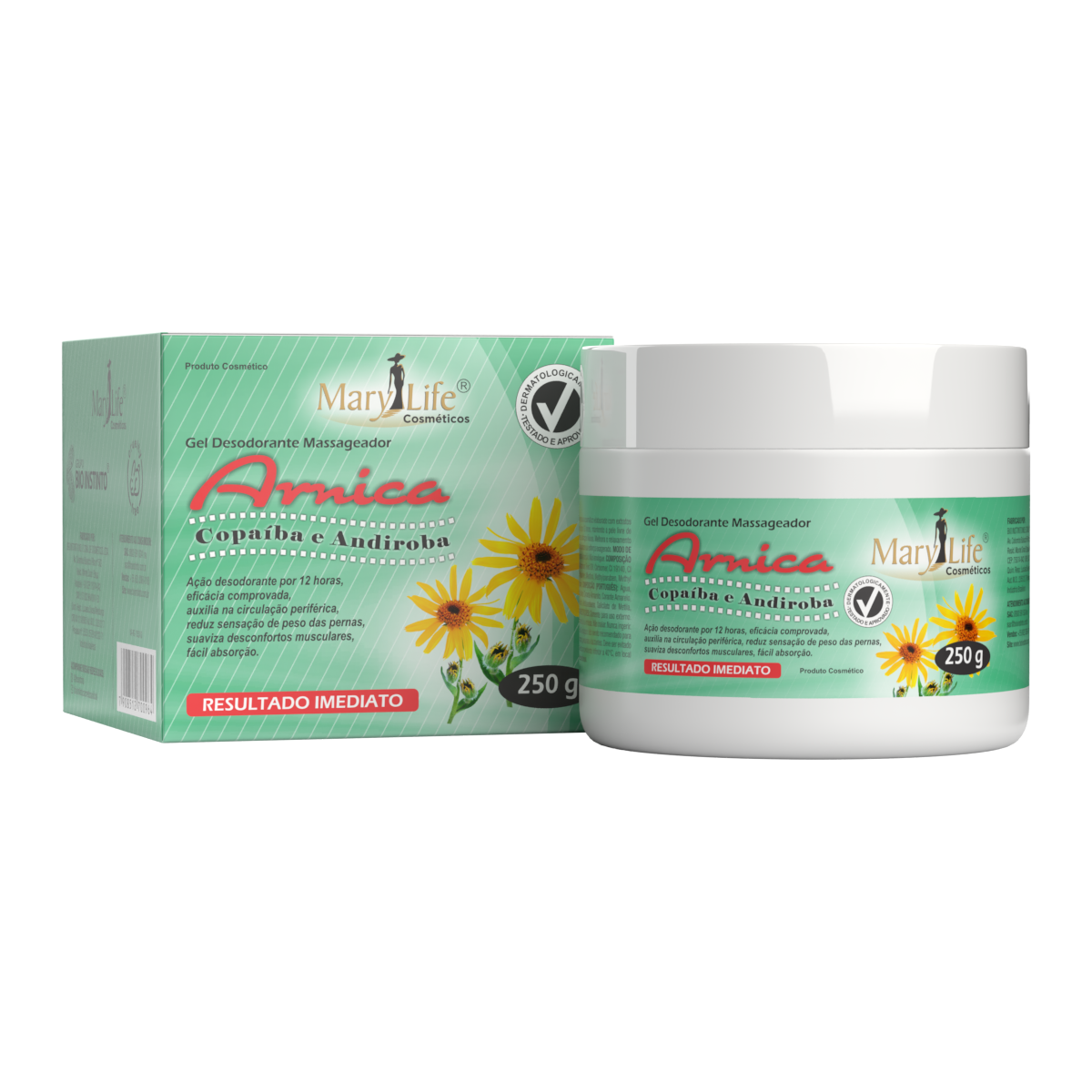 GEL PARA MASSAGENS ARNICA 250G MARY LIFE– Bio Cosméticos Distribuidora