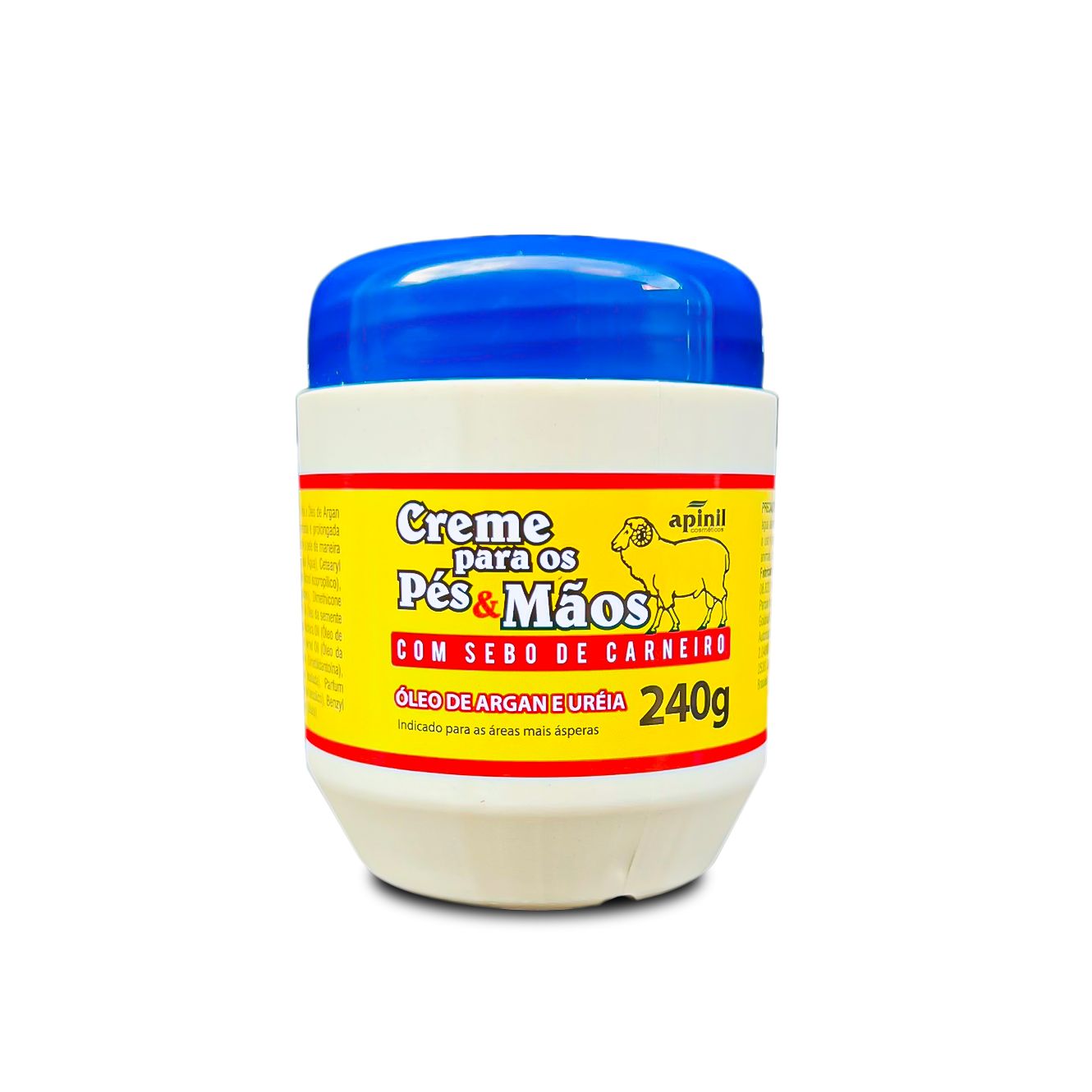 CREME PARA OS PES & MAOS COM SEBO DE CARNEIRO 240G APINIL