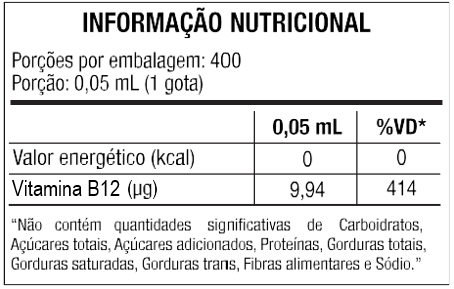 SUPLEMENTO ALIMENTAR LIQUIDO VITAMINA B12 BIOCÊUTICA