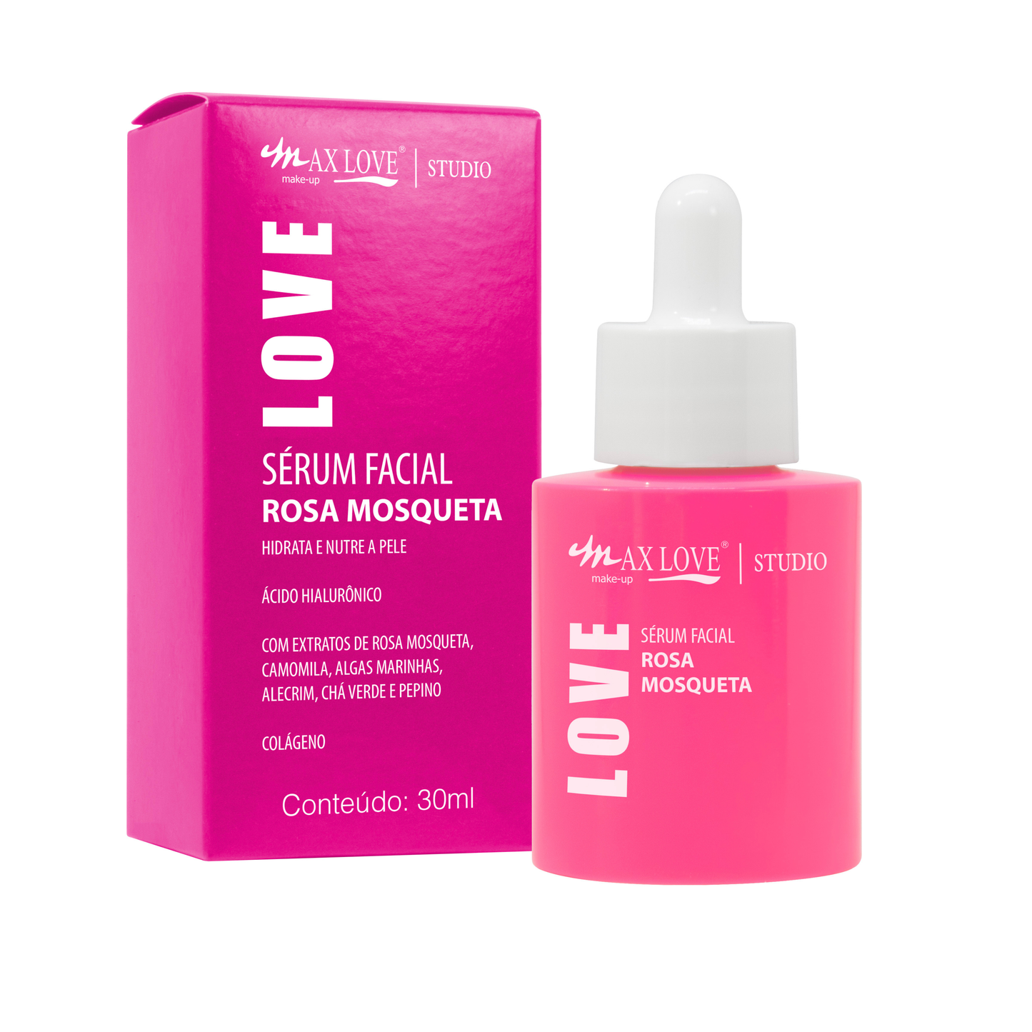 BOX C/ 24 SERUM FACIAL ROSA MOSQUETA 30ML MAX LOVE