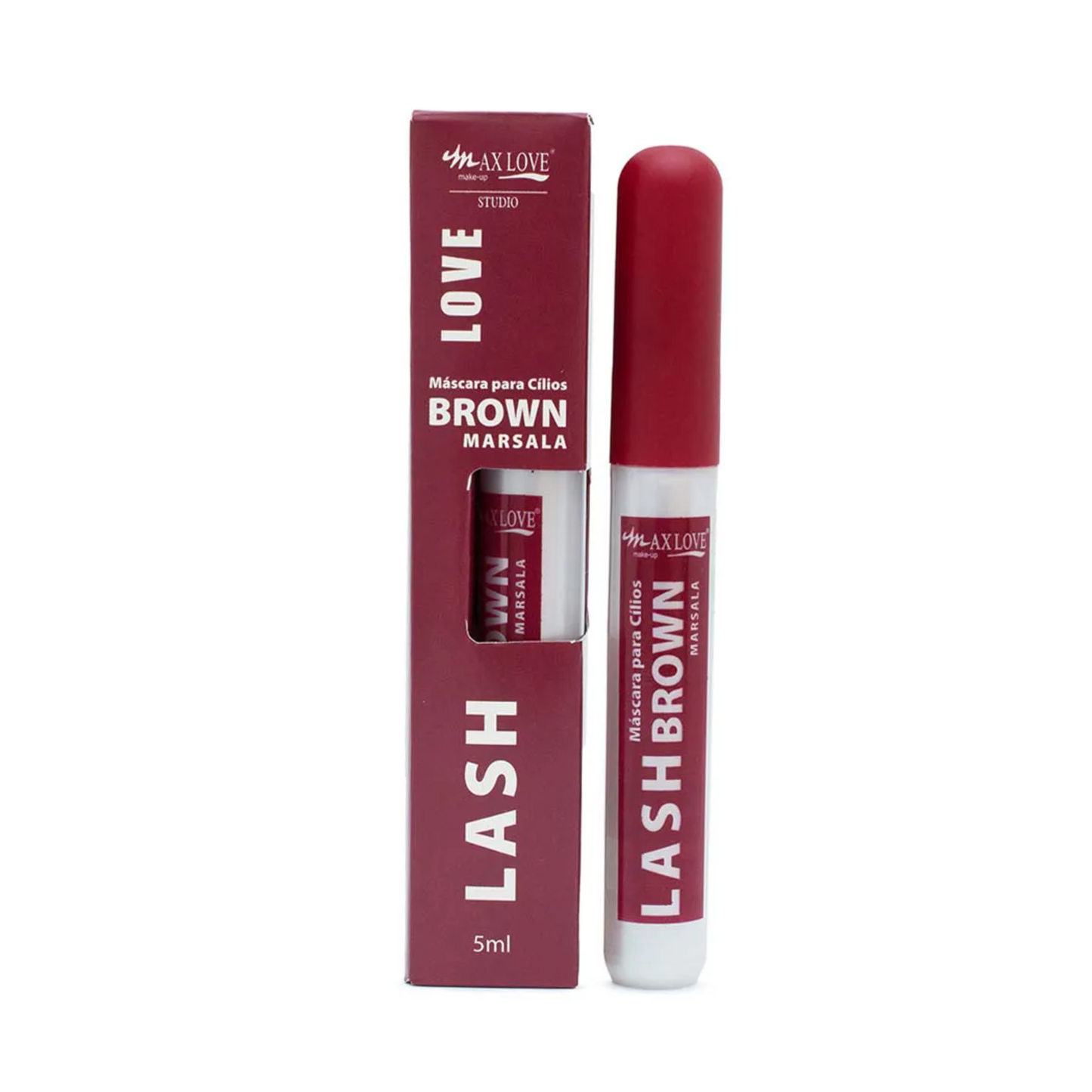 BOX C/ 28 MASCARA PARA CILIOS LASH BROWN MARSALA 42 5ML MAX LOVE