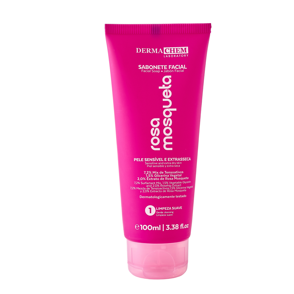 SABONETE FACIAL ULTRA HIDRATANTE ROSA MOSQUETA 100ML DERMACHEM