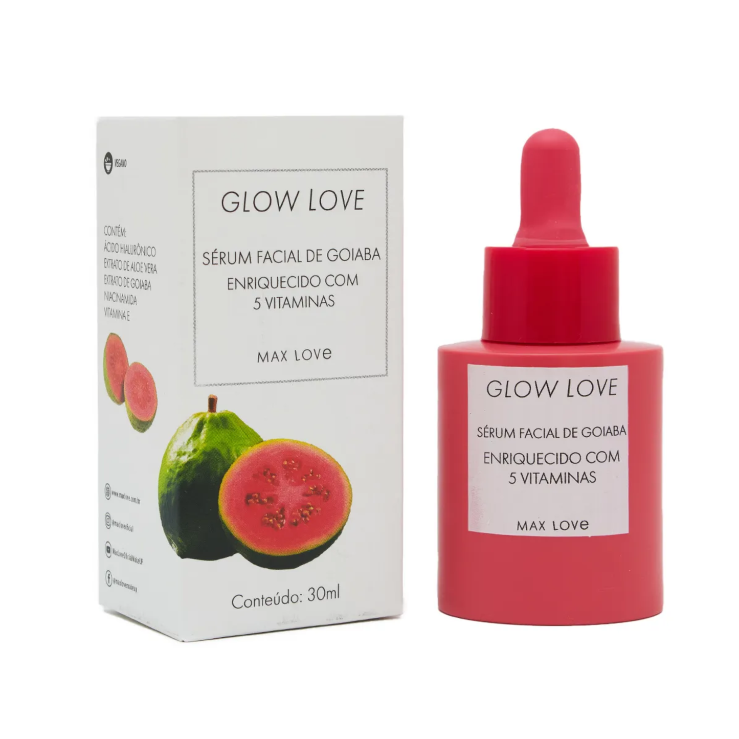 BOX C/ 36 GLOW LOVE SERUM DE GOIABA 30ML MAX LOVE