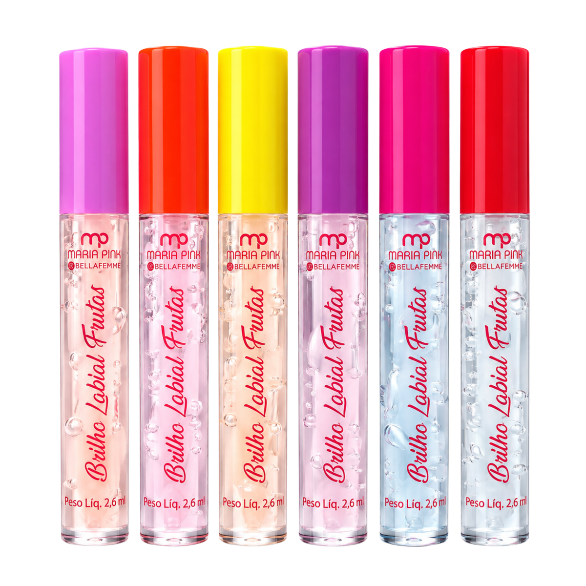 BOX C/ 36 BRILHO LABIAL FRUTAS MARIA PINK BELLA FEMME