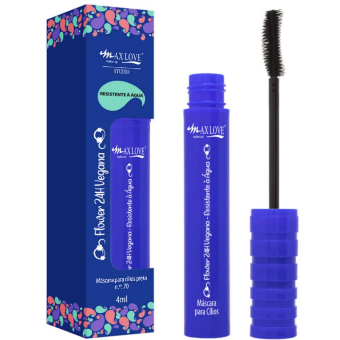BOX C/ 24 MASCARA PARA CILIOS 24H VEGANA 70 4ML MAX LOVE