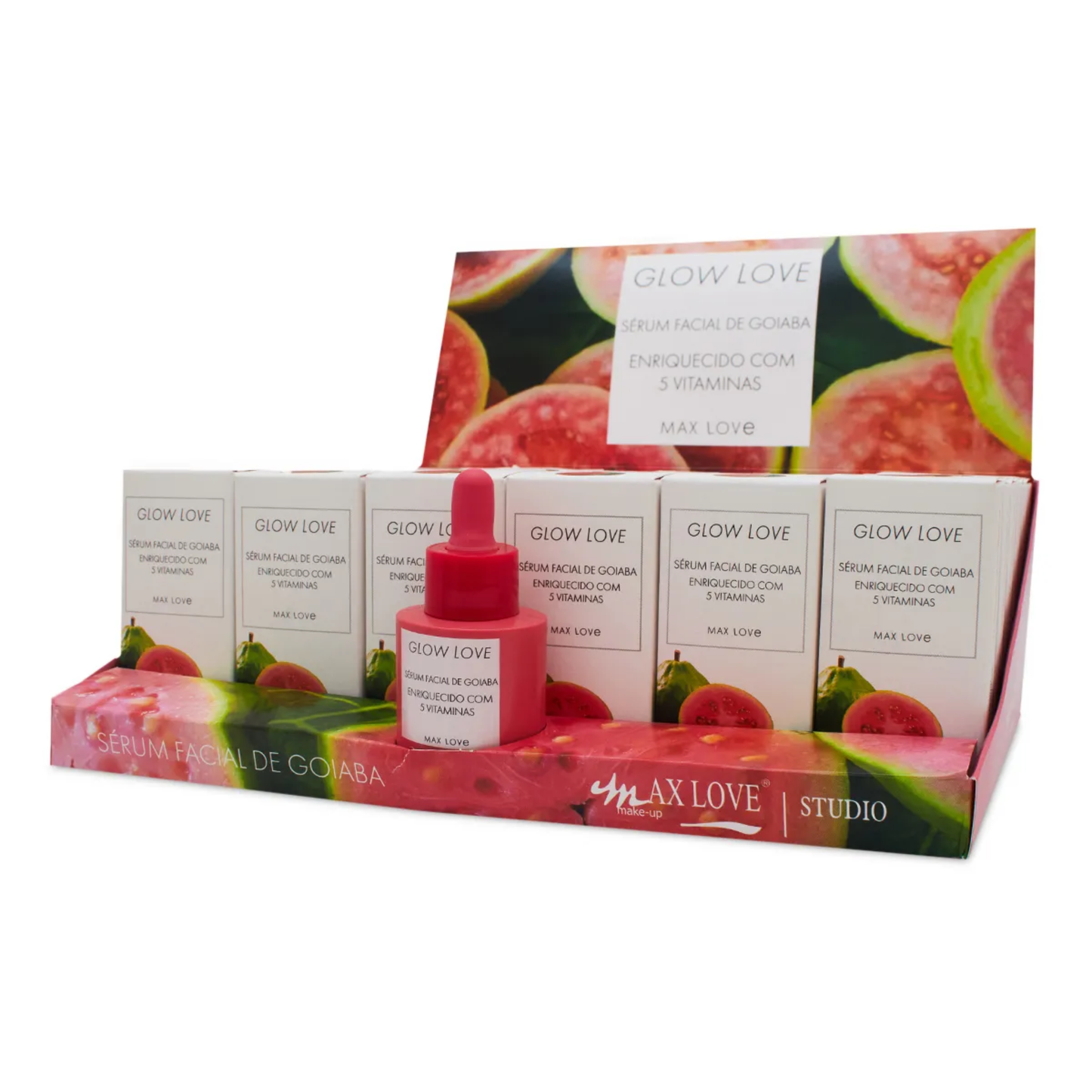 BOX C/ 36 GLOW LOVE SERUM DE GOIABA 30ML MAX LOVE