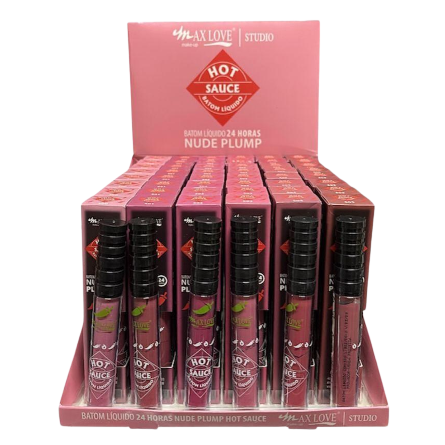 BOX C/ 48 BATOM 24H NUDE PLUMP HOT SAUCE 500 AO 505 MAX LOVE
