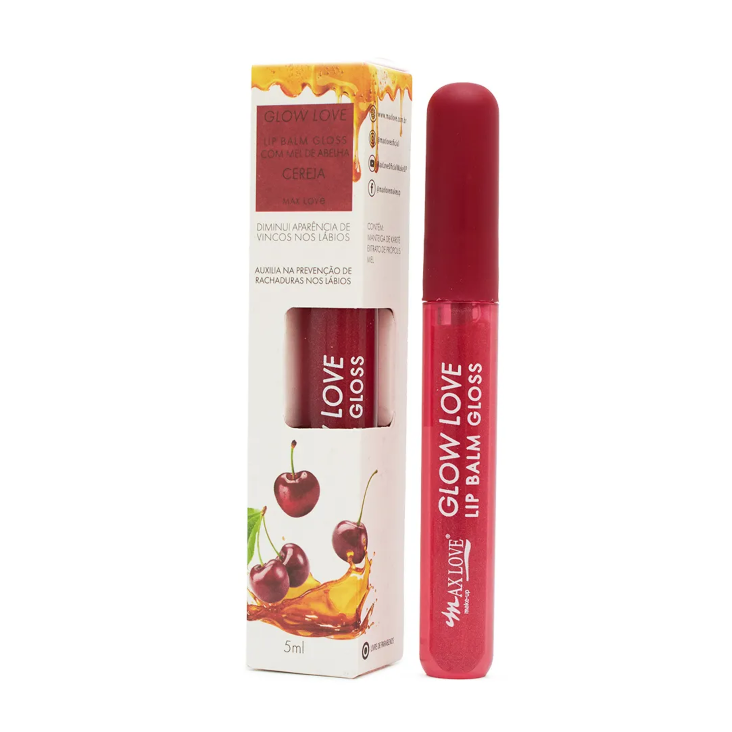 GLOW LOVE LIP BALM MEL COR/419 CEREJA 5ML MAX LOVE