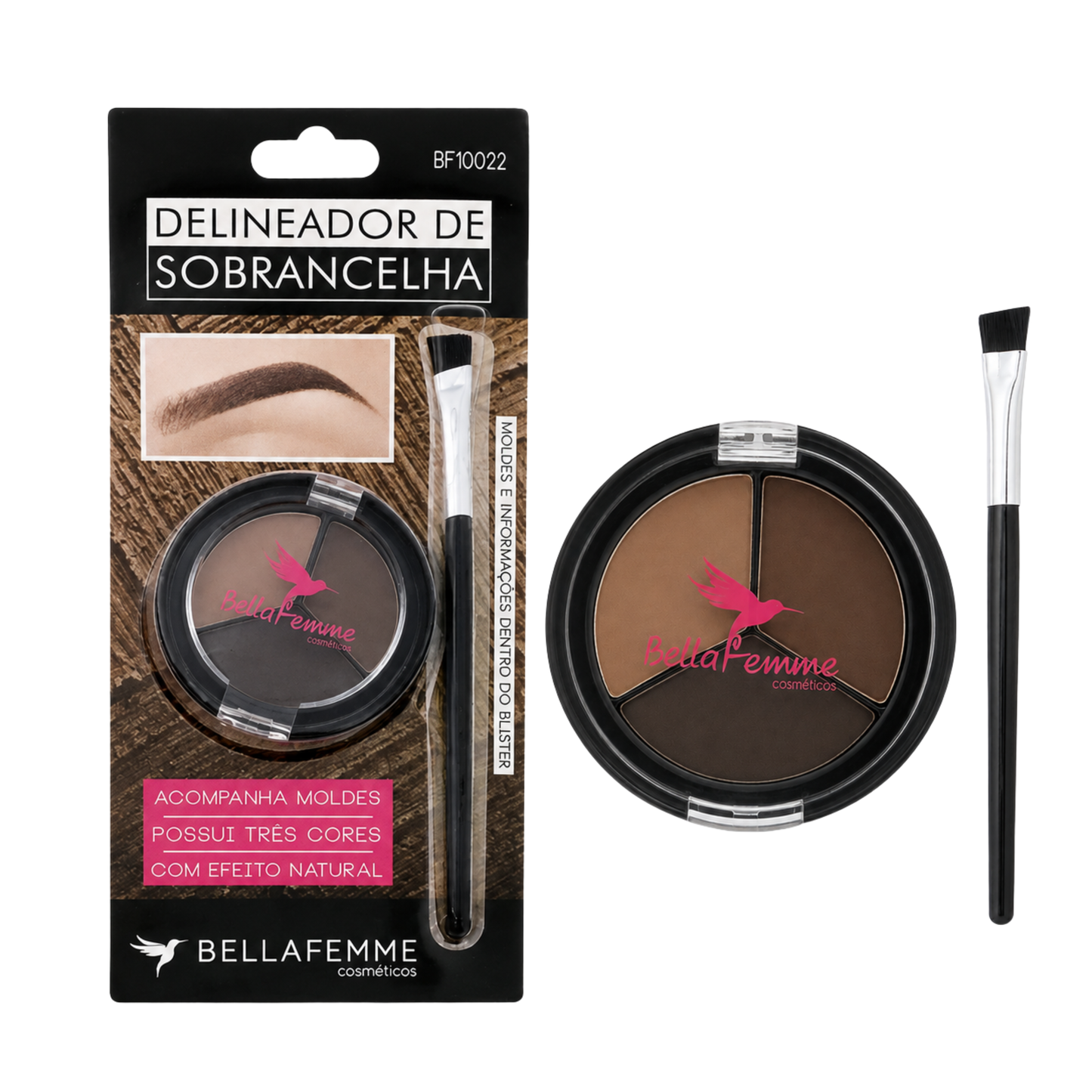 KIT DELINEADOR DE SOBRANCELHA BELLA FEMME