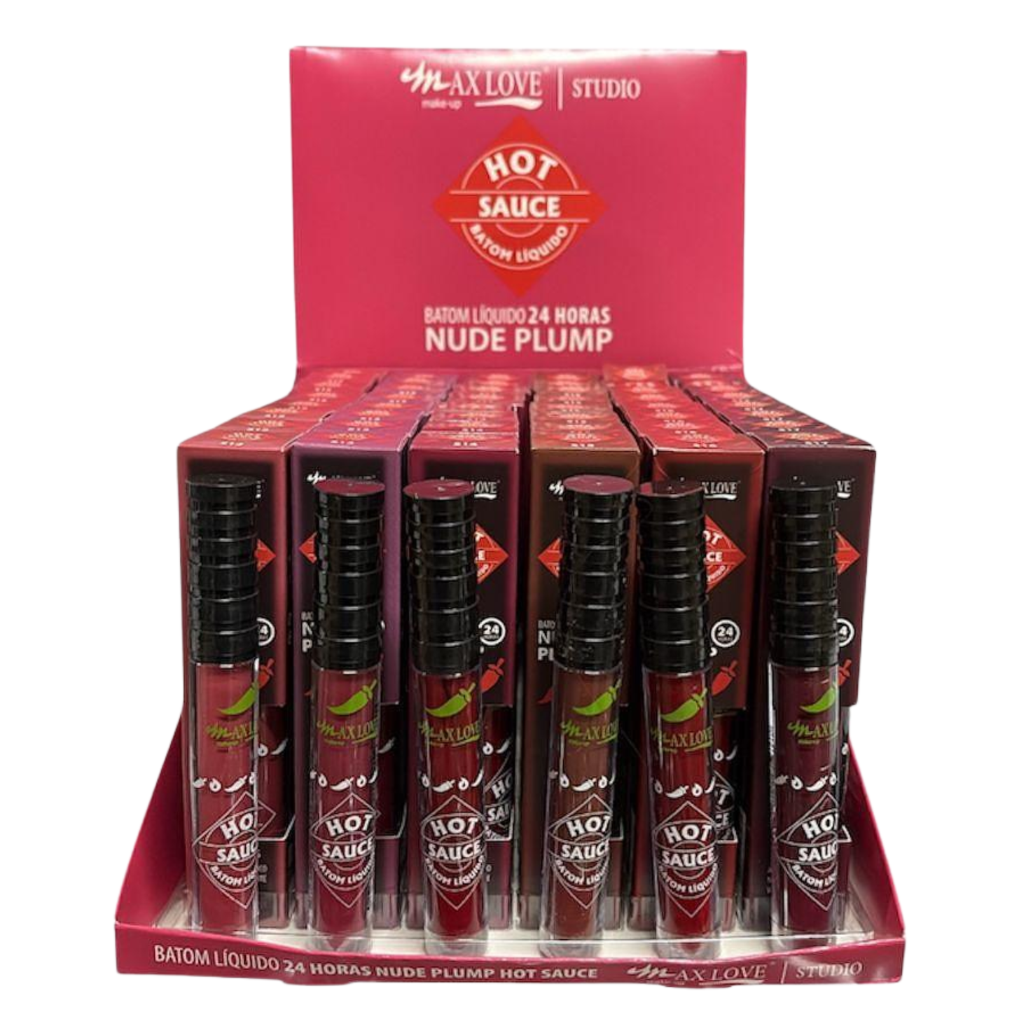 BOX C/ 48 BATOM 24H NUDE PLUMP HOT SAUCE 512 AO 517 MAX LOVE