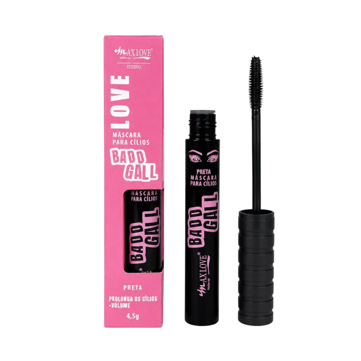 BOX C/ 28 MASCARA PARA CILIOS BADD GALL PROLONGA OS CILIOS + VOLUME COR 81 MAX LOVE