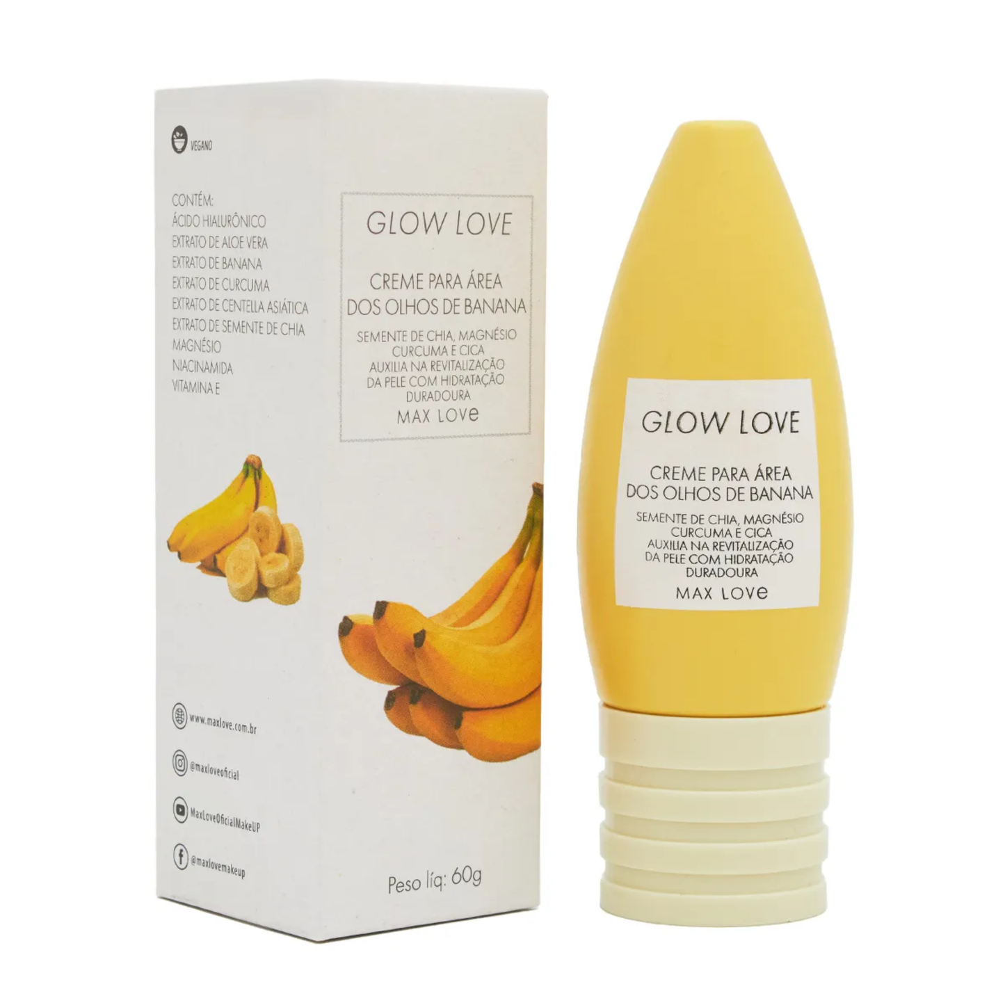 BOX C/ 36 GLOW LOVE CREME PARA AREA OLHOS DE BANANA 60G MAX LOVE