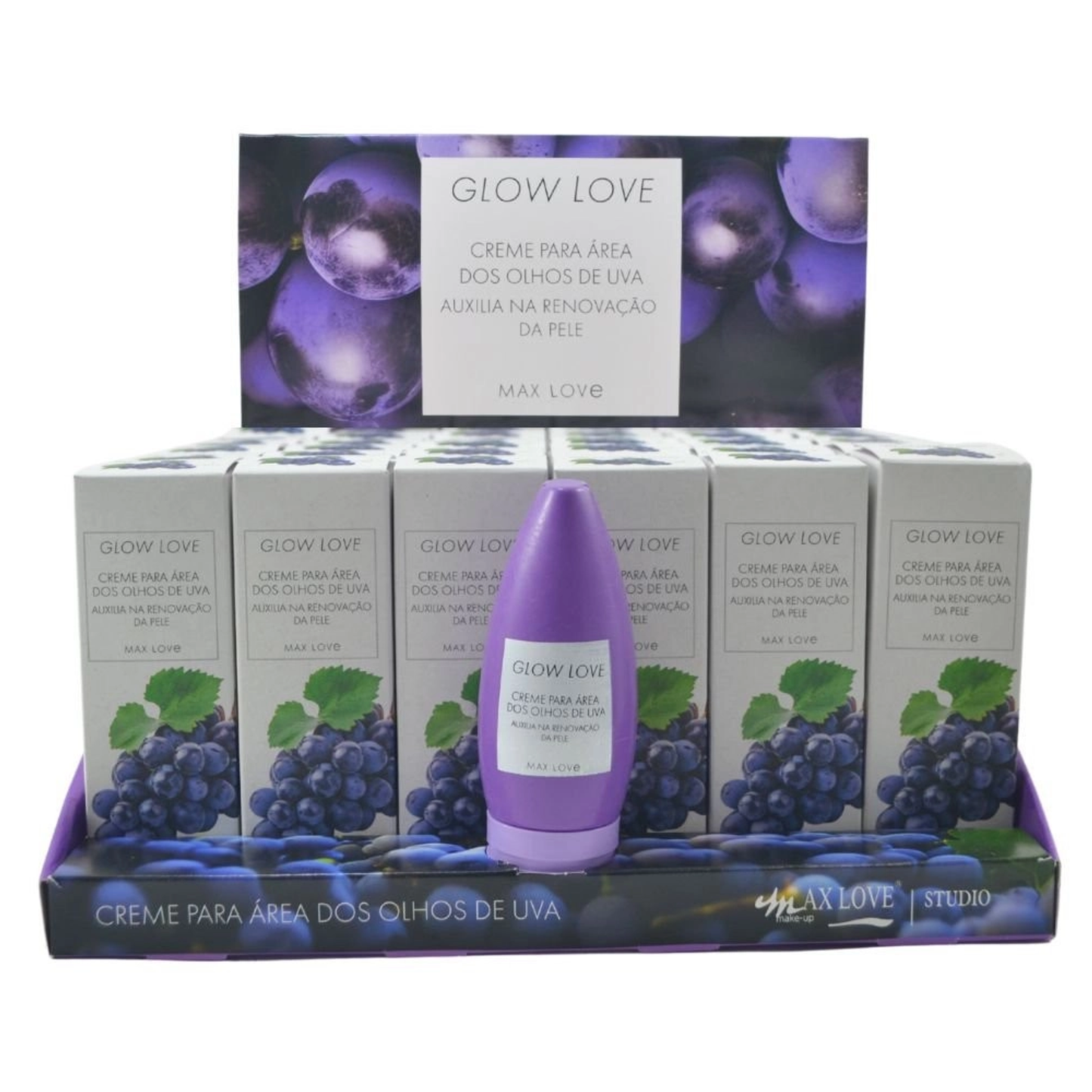 BOX C/ 36 GLOW LOVE CREME PARA AREA OLHOS DE UVA 60G MAX LOVE