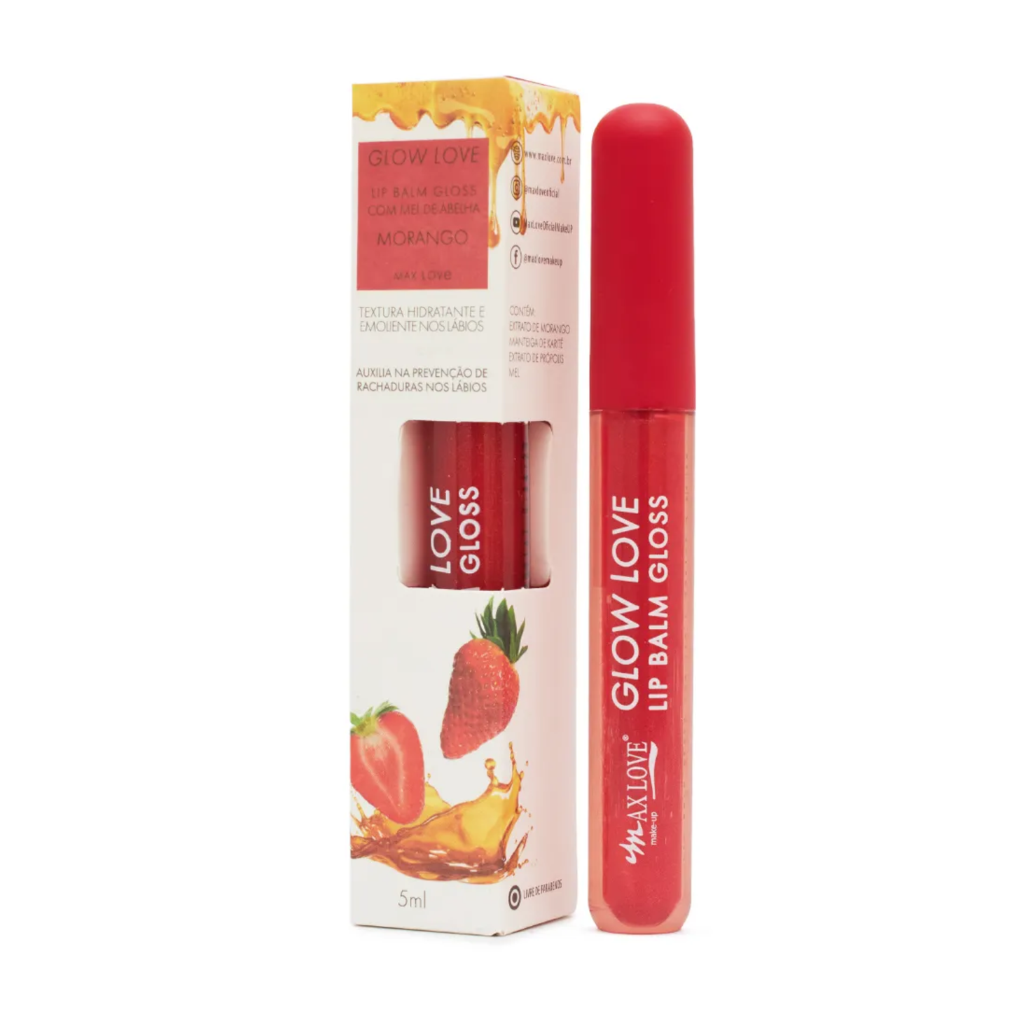 GLOW LOVE LIP BALM MEL COR/418 MORANGO 5ML MAX LOVE