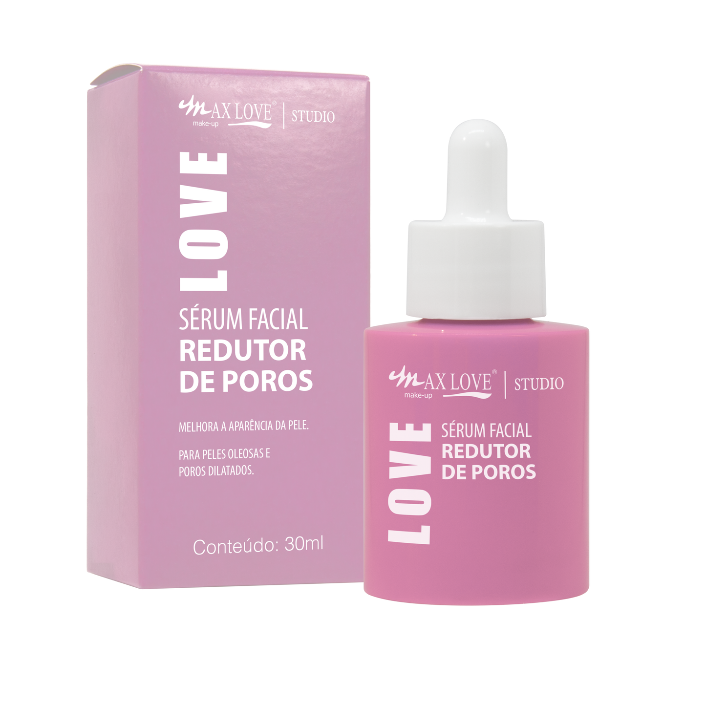 BOX C/ 24 SERUM FACIAL REDUTOR DE POROS 30ML MAX LOVE