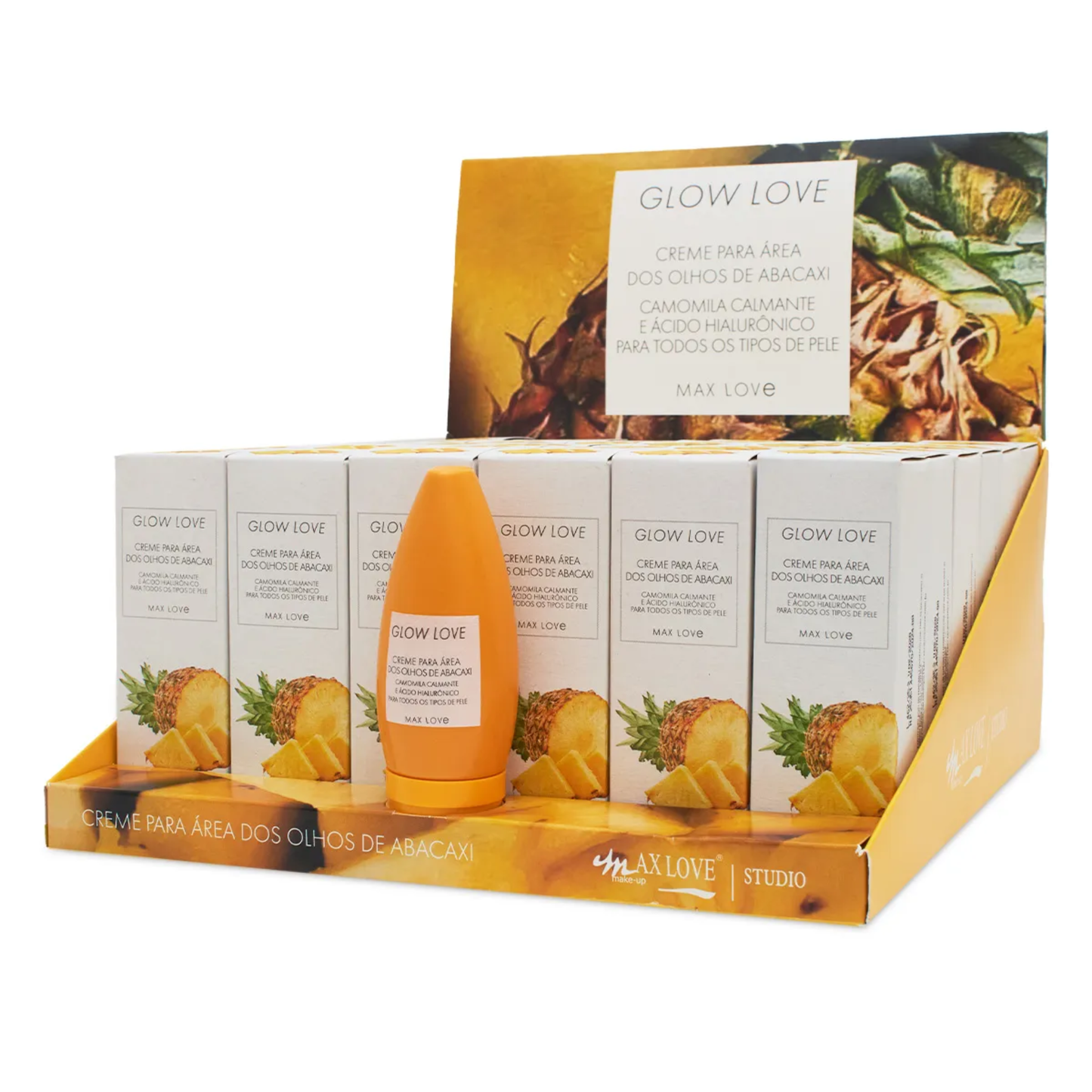 BOX C/ 36 GLOW LOVE CREME PARA AREA OLHOS DE ABACAXI 60G MAX LOVE