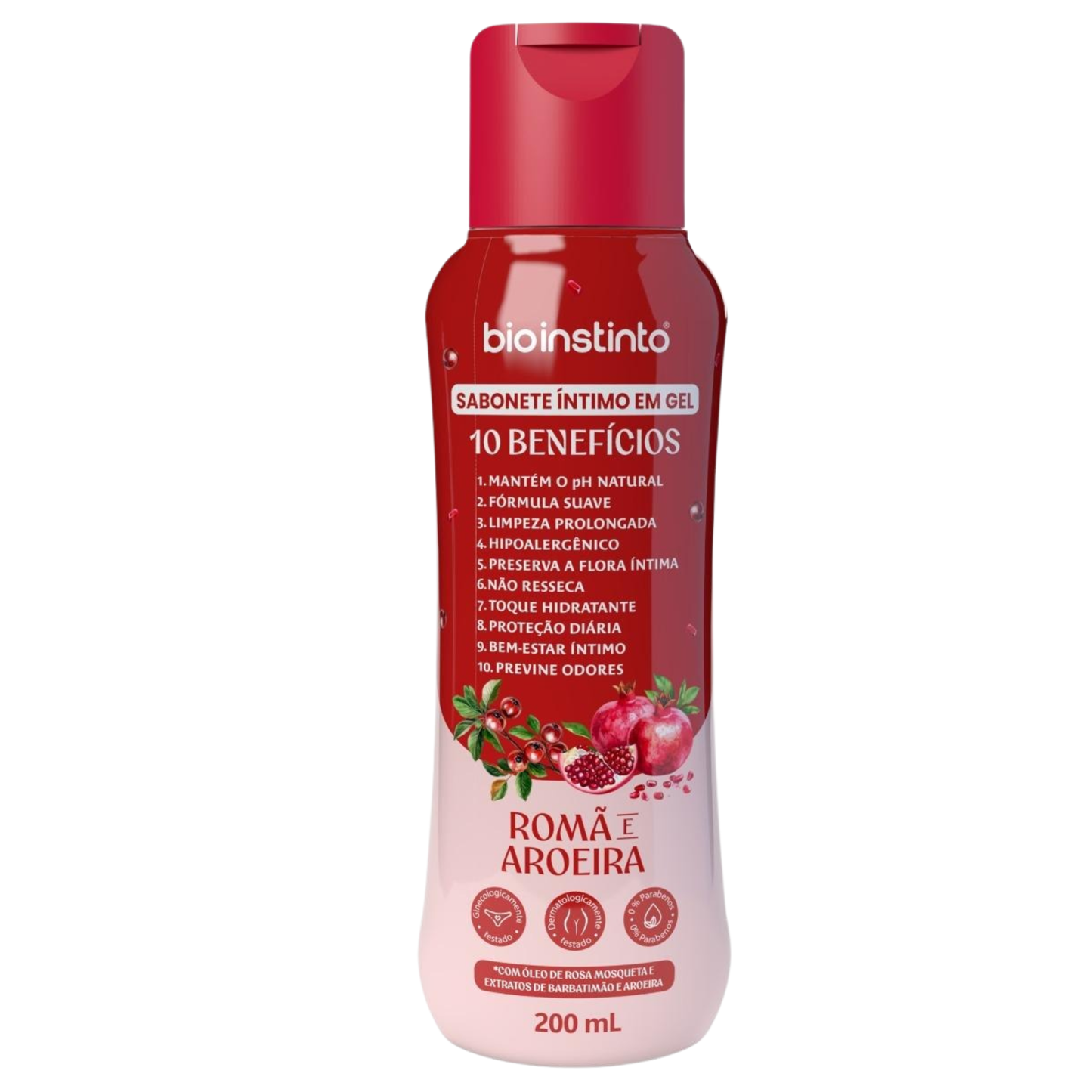 SABONETE INTIMO EM GEL 10 BENEFICIOS ROMA E AROEIRA 200ML BIO INSTINTO