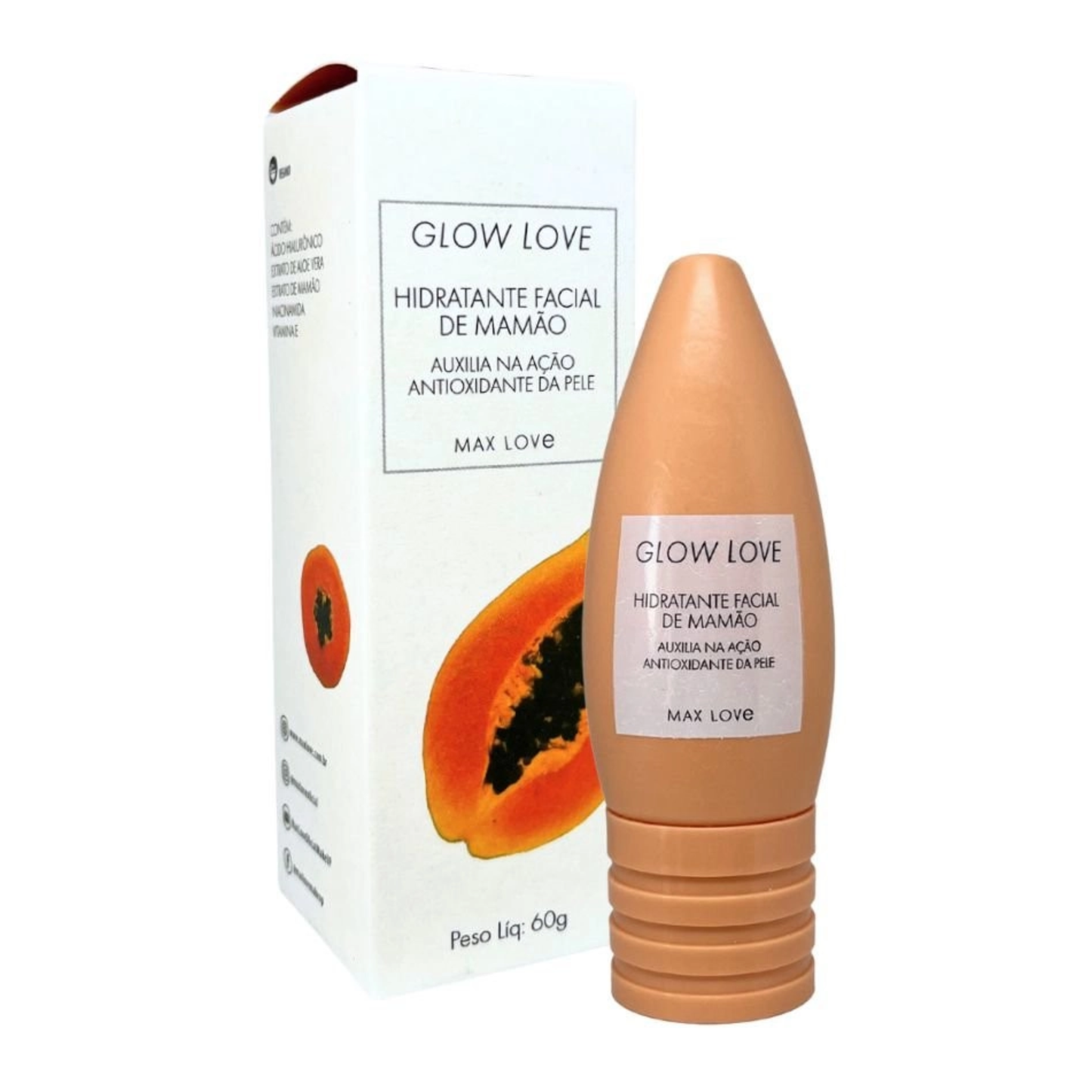 BOX C/ 36 GLOW LOVE HIDRATANTE FACIAL DE MAMAO 60G MAX LOVE