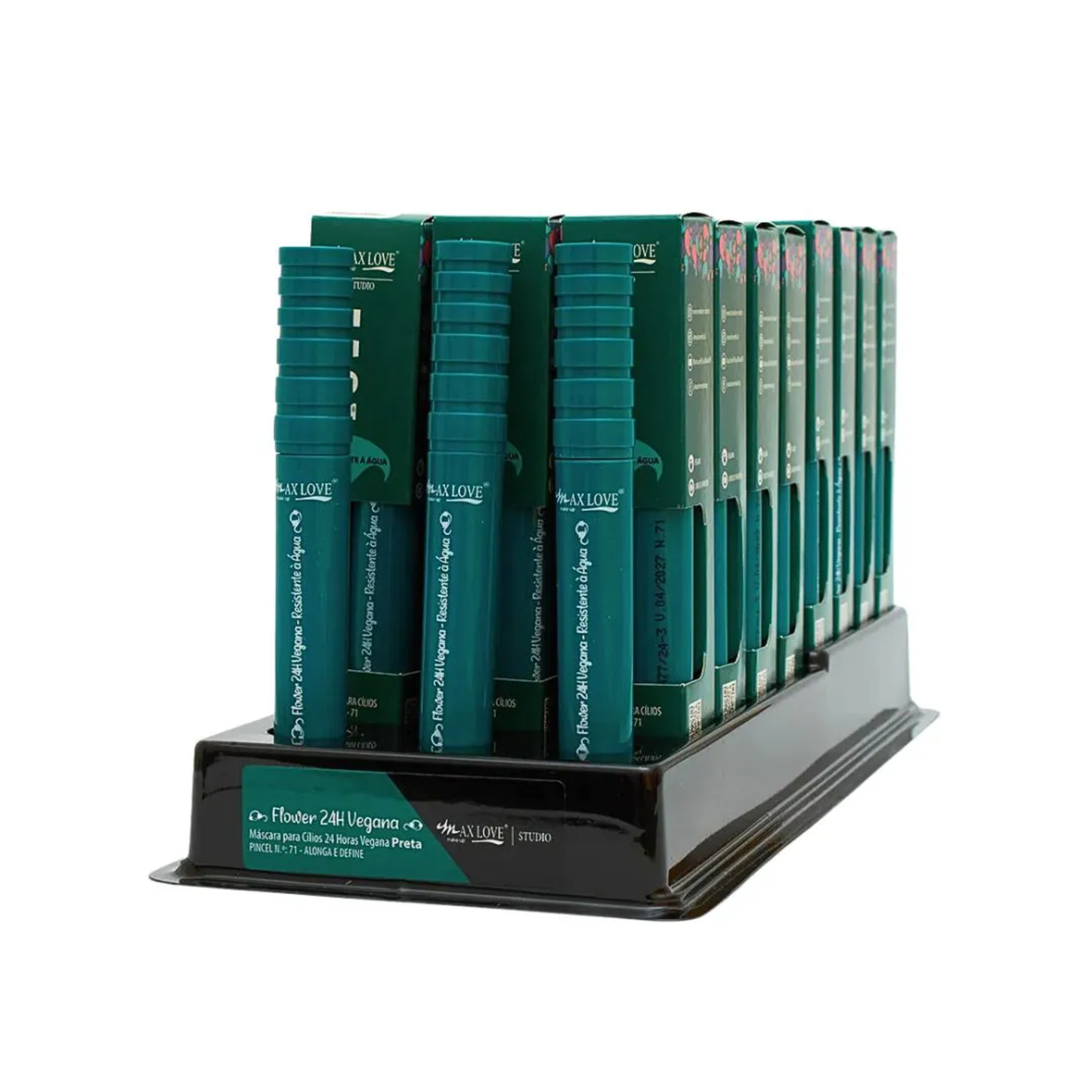 BOX C/ 24 MASCARA PARA CILIOS 24H VEGANA 71 4ML MAX LOVE