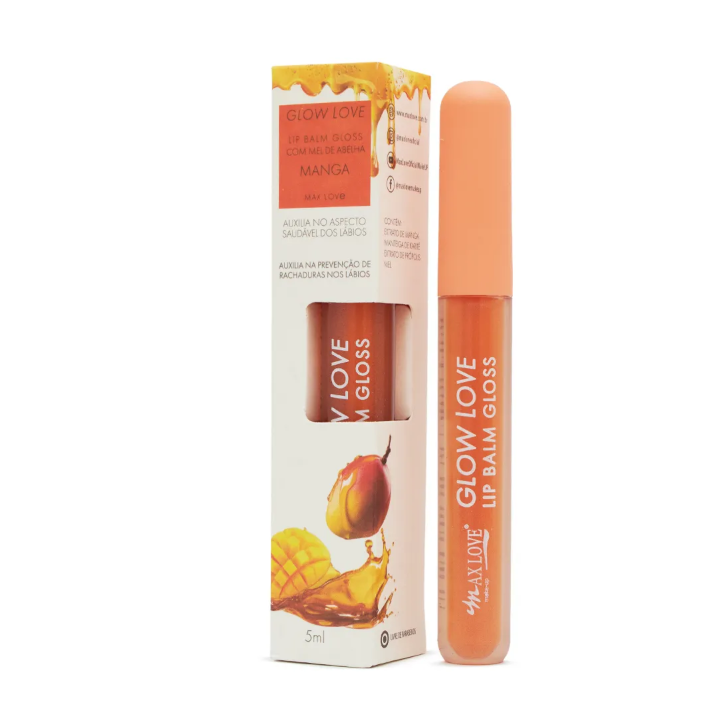 BOX C/ 28 GLOW LOVE LIP BALM MEL COR/420 MANGA 5ML MAX LOVE