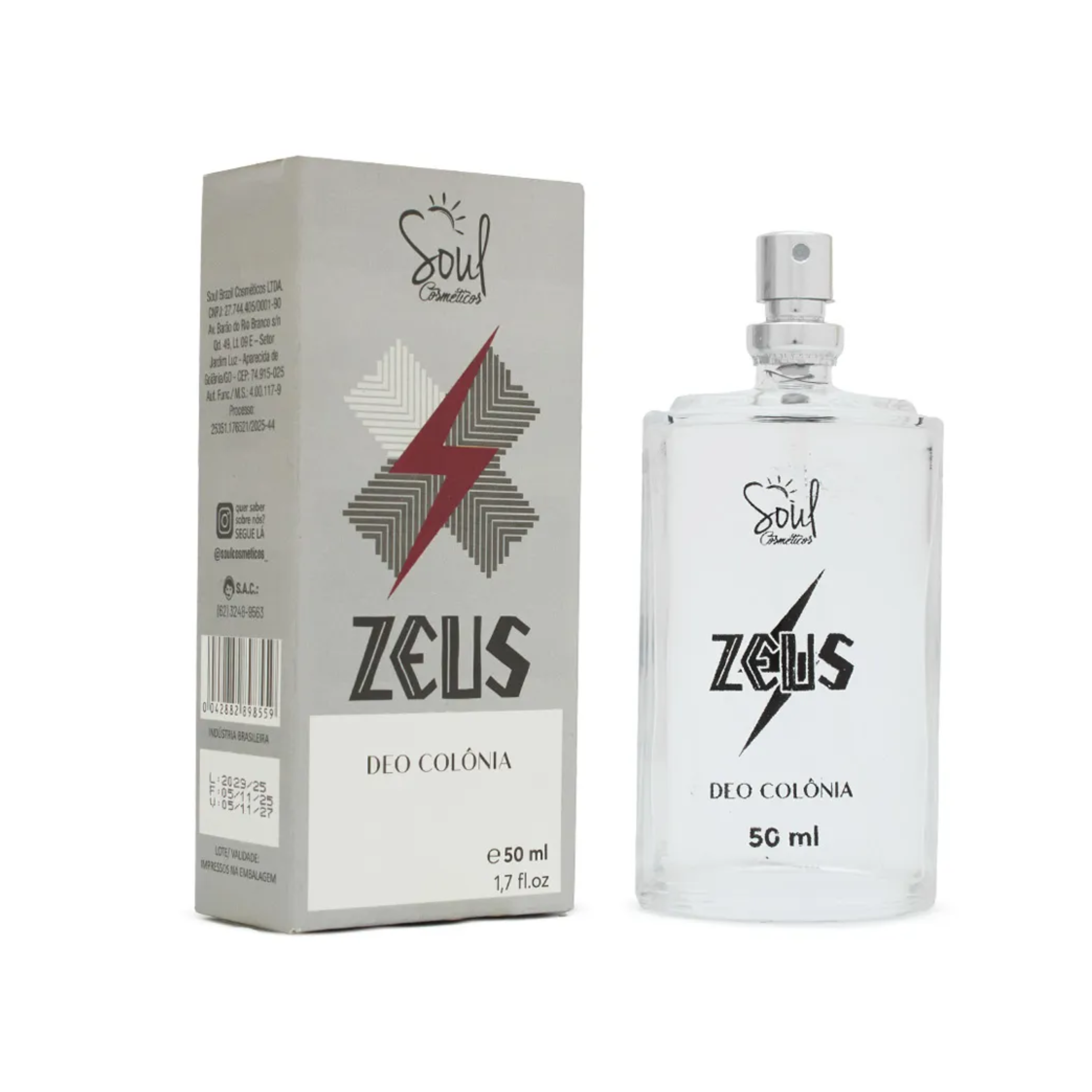 DEO COLONIA ZEUS 50ML SOUL– Bio Cosméticos Distribuidora