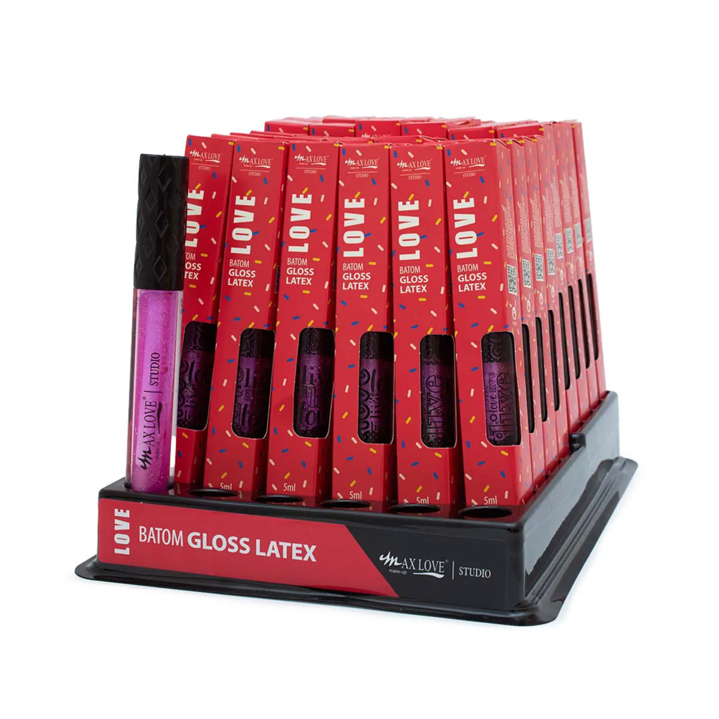 BOX C/ 48 GLOSS LABIAL LATEX 27 5ML MAX LOVE