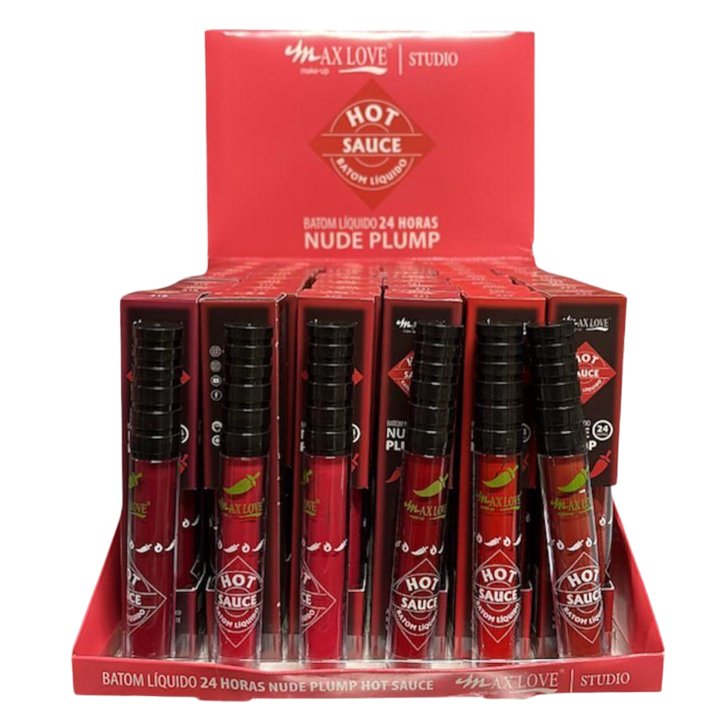 BOX C/ 48 BATOM 24H NUDE PLUMP HOT SAUCE 518 AO 523 MAX LOVE