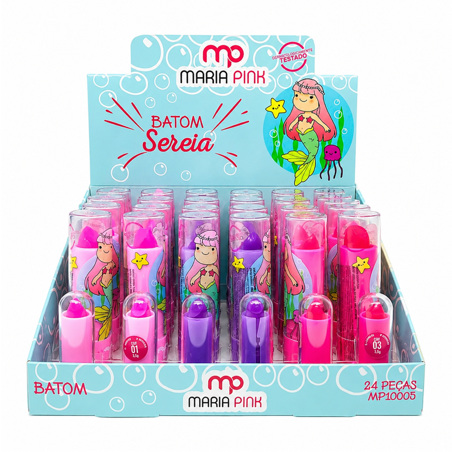 BOX C/ 24 BATOM SEREIA MARIA PINK BELLA FEMME