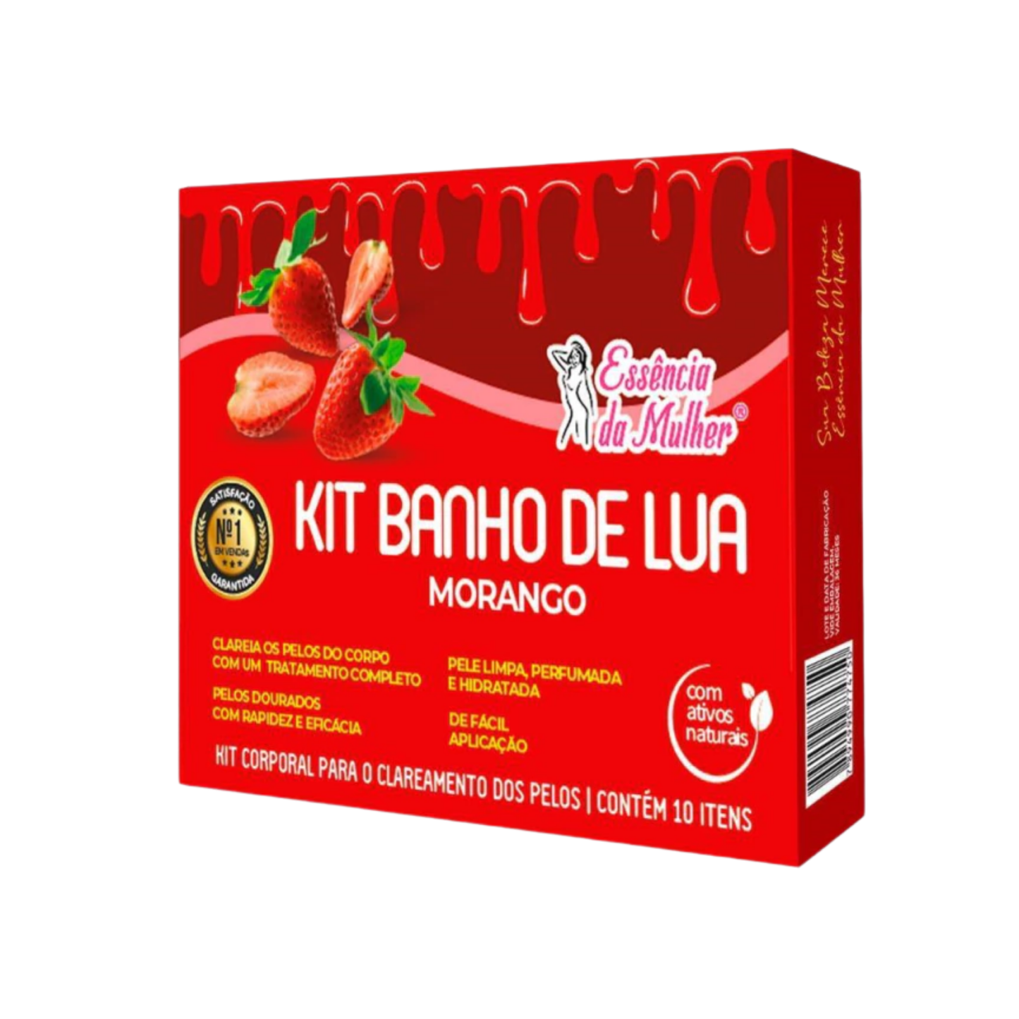 KIT BANHO DE LUA MORANGO 10 ITENS ESSENCIA DA MULHER