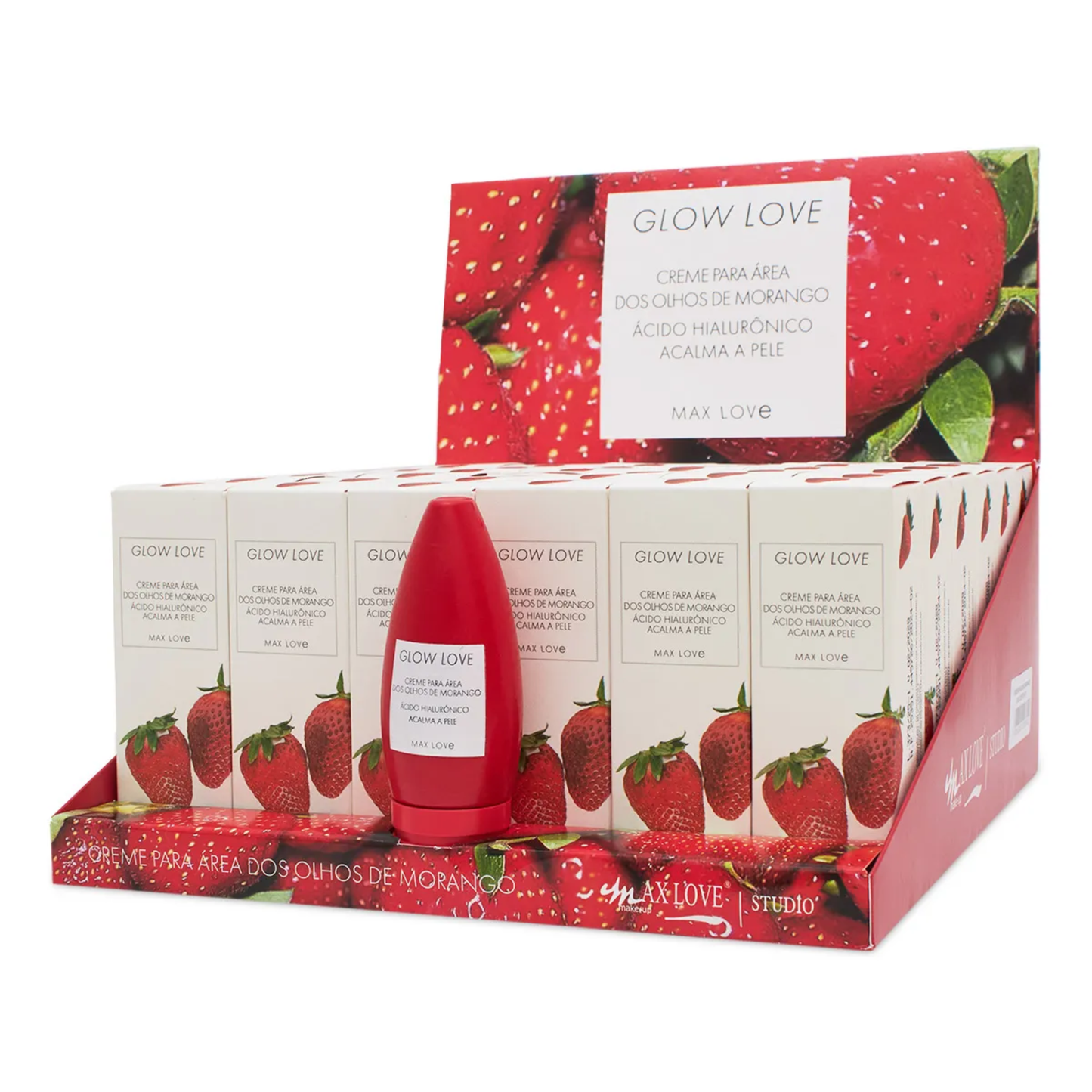 BOX C/ 36 GLOW LOVE CREME PARA AREA OLHOS DE MORANGO 60G MAX LOVE