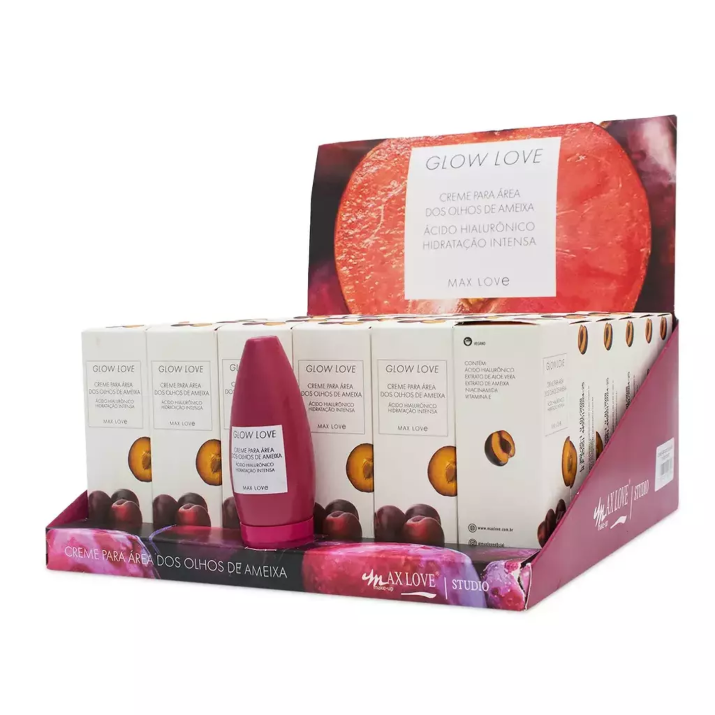 BOX C/ 36 GLOW LOVE CREME PARA AREA OLHOS DE AMEIXA 60G MAX LOVE