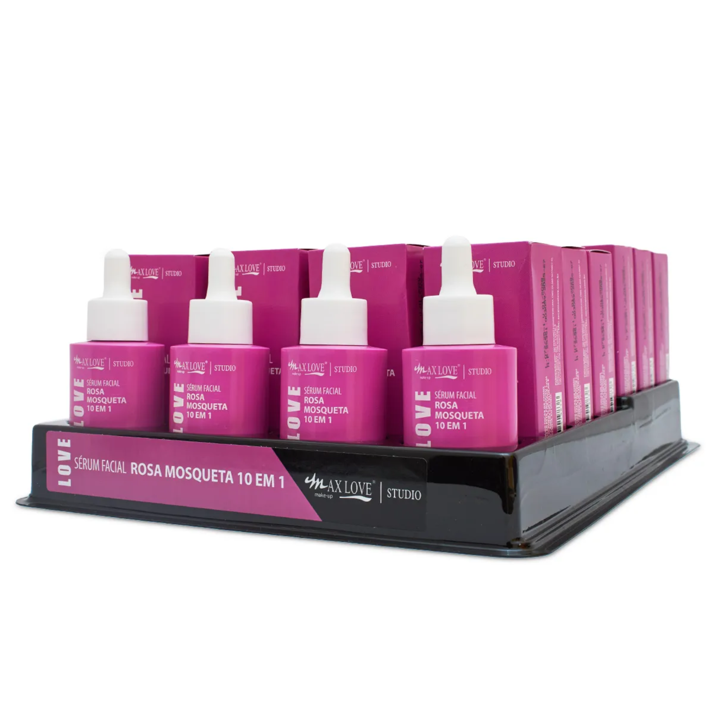 BOX C/ 24 SERUM ROSA MOSQUETA 10 EM 1 30ML MAX LOVE