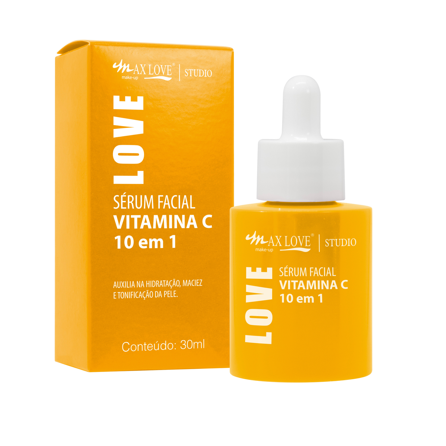 BOX C/ 24 SERUM FACIAL VITAMINA C 10 EM 1 30ML MAX LOVE