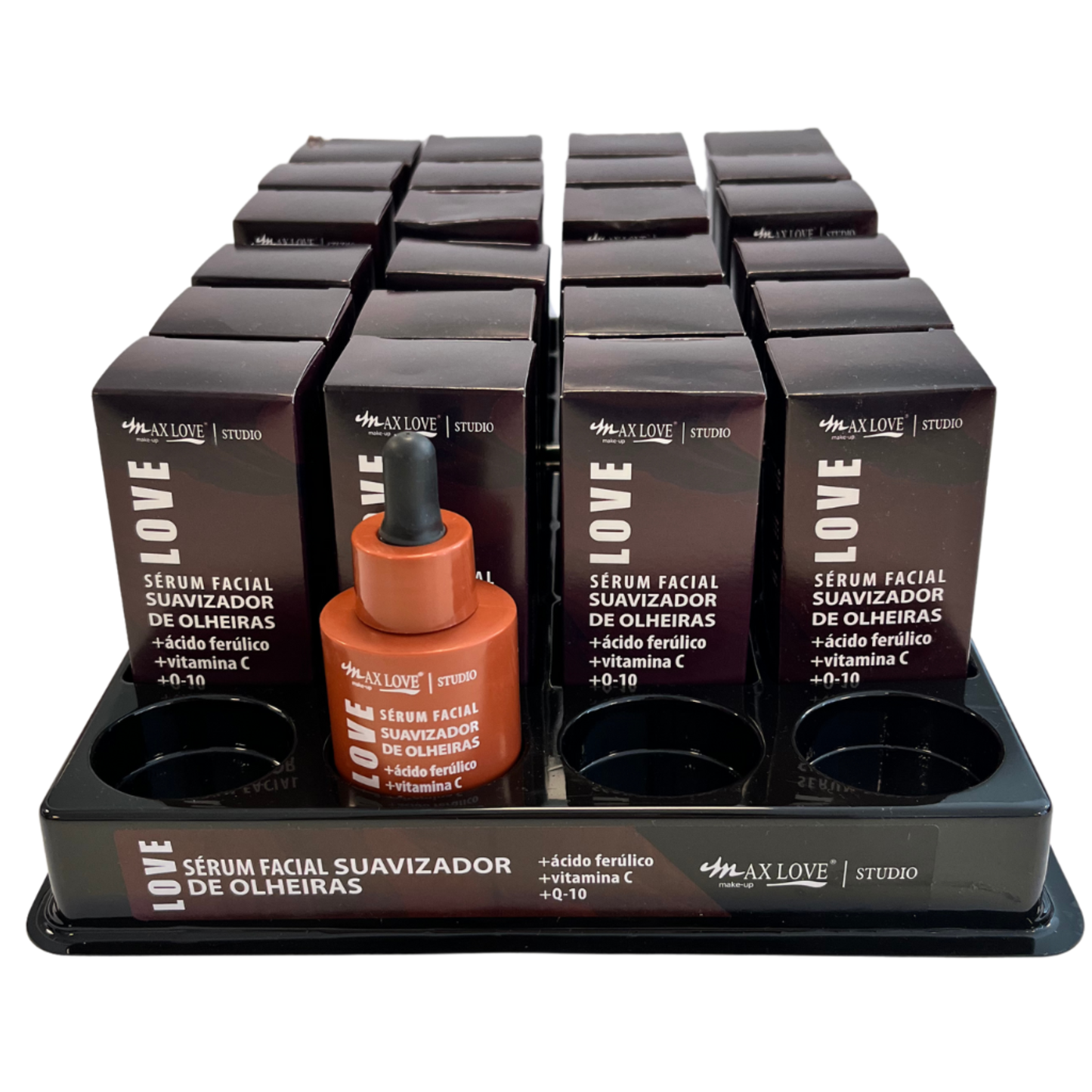BOX C/ 24 SERUM FACIAL SUAVIZADOR DE OLHEIRAS 30ML MAX LOVE
