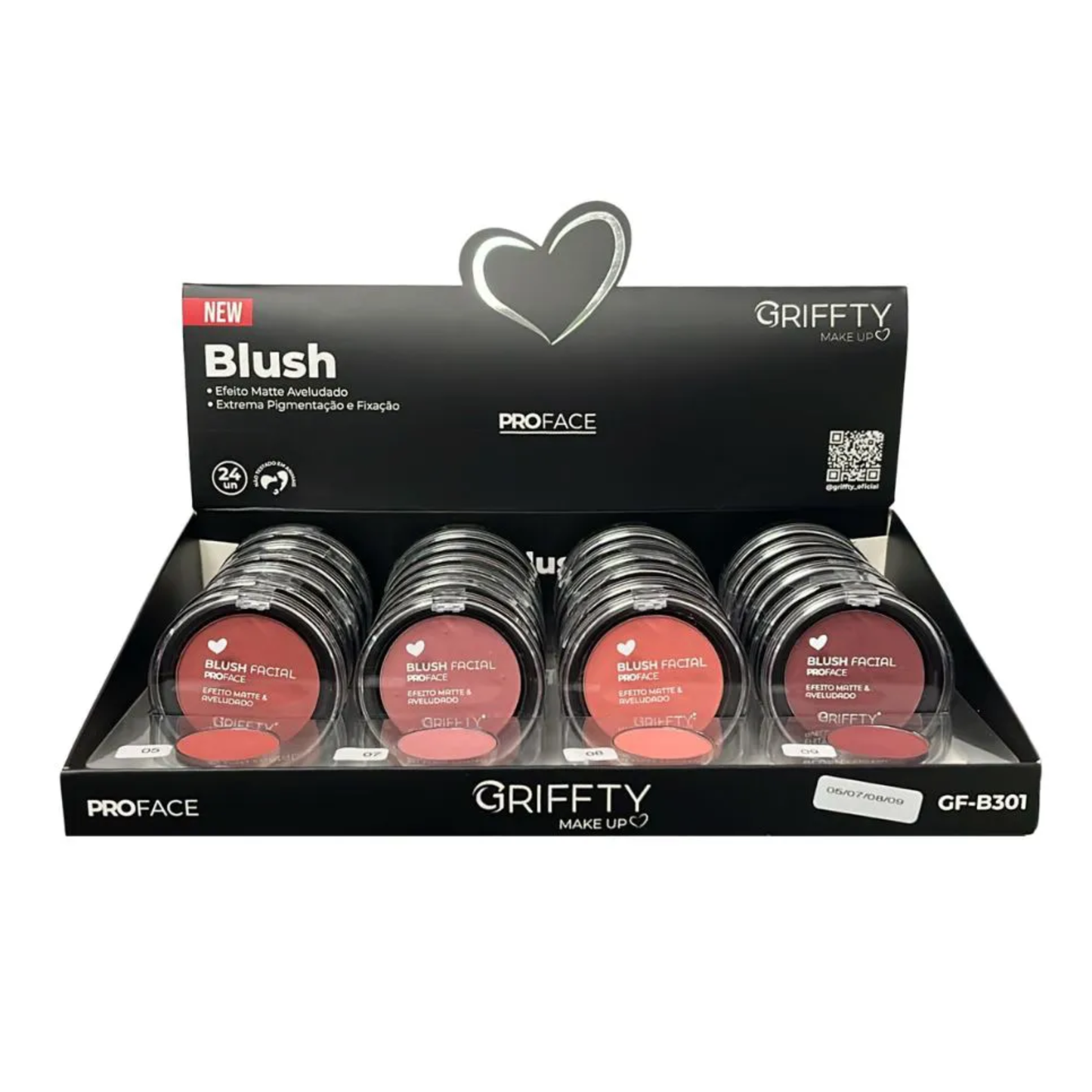 BOX C/24 BLUSH COMPACTO PROFACE COR 05 A 09 GF-B301B GRIFFTY