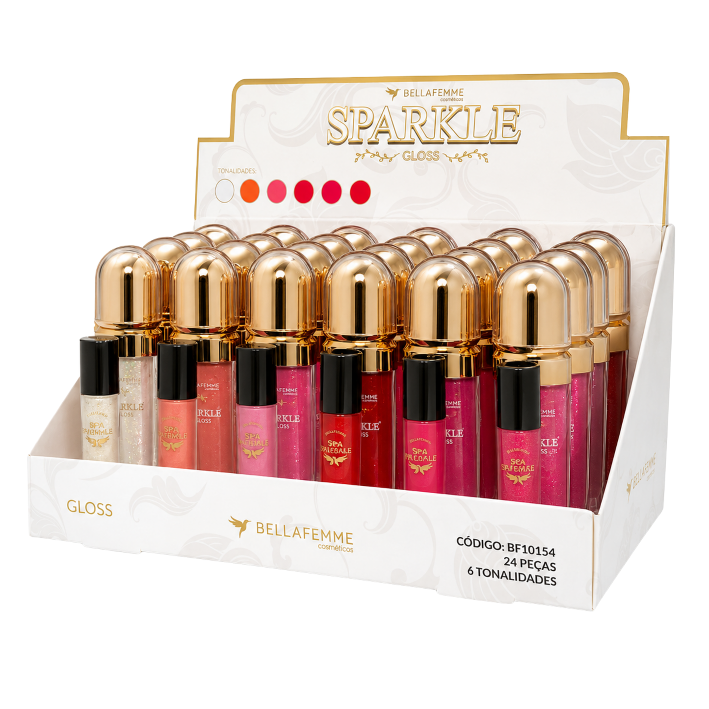 BOX C/ 24 SPARKLE GLOSS BELLA FEMME