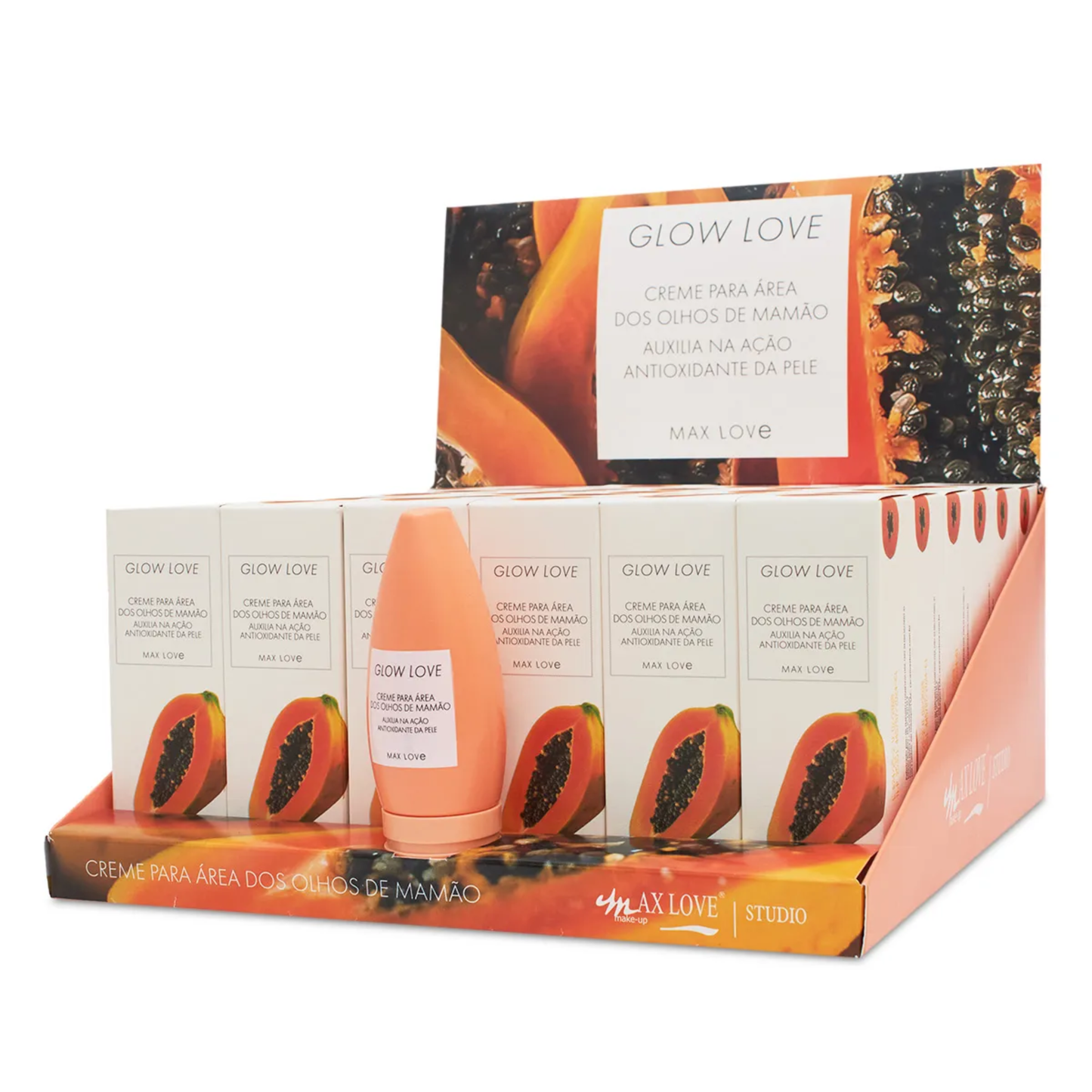 BOX C/ 36 GLOW LOVE CREME PARA AREA OLHOS DE MAMAO 60G MAX LOVE