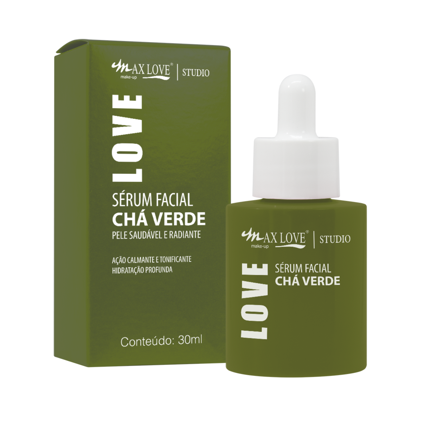BOX C/ 24 SERUM FACIAL CHA VERDE 30ML MAX LOVE
