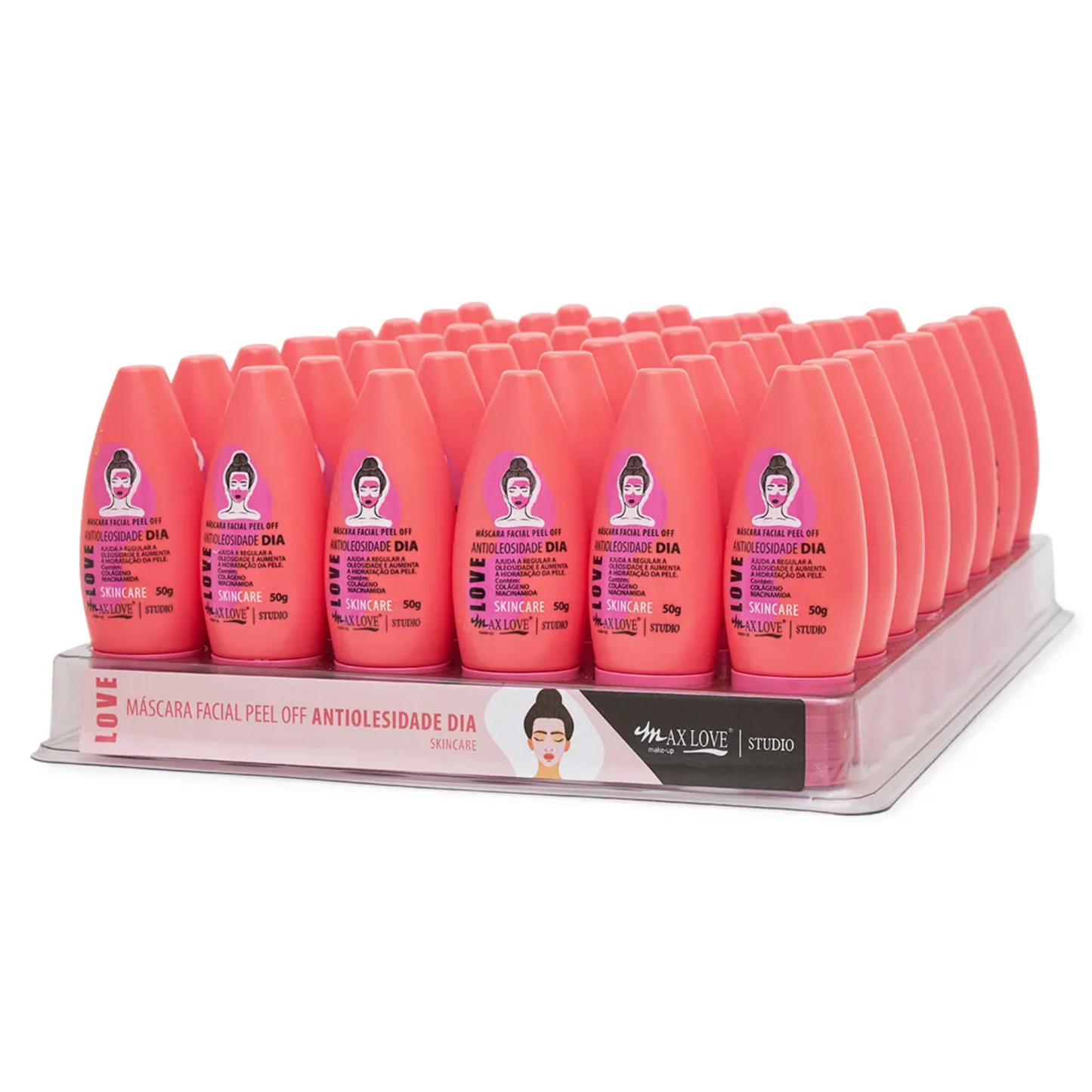 BOX C/ 48 MASCARA FACIAL PEEL OFF ANTIOLEOSIDADE DIA 50G MAX LOVE