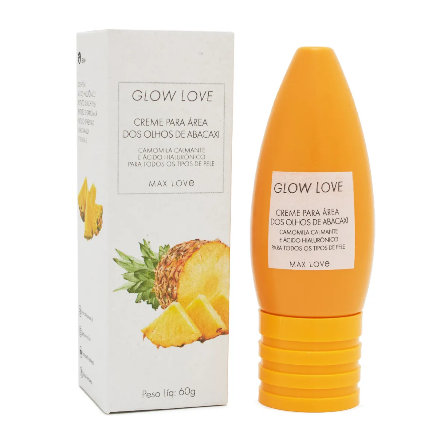 BOX C/ 36 GLOW LOVE CREME PARA AREA OLHOS DE ABACAXI 60G MAX LOVE