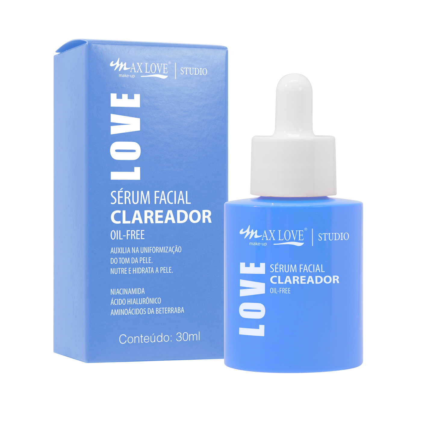 BOX C/ 24 SERUM FACIAL CLAREADOR 30ML MAX LOVE
