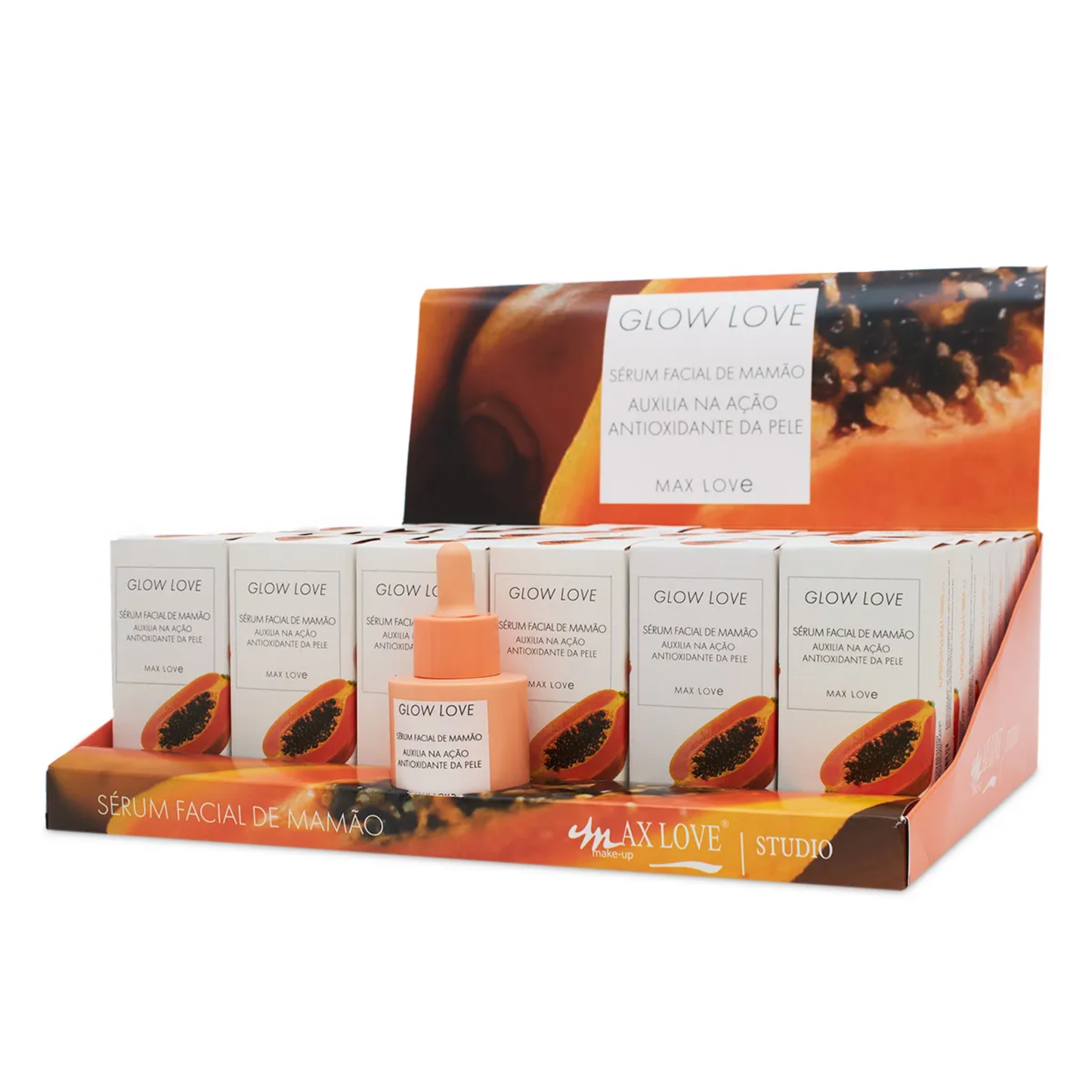 BOX C/ 36 GLOW LOVE SERUM DE MAMAO 30ML MAX LOVE