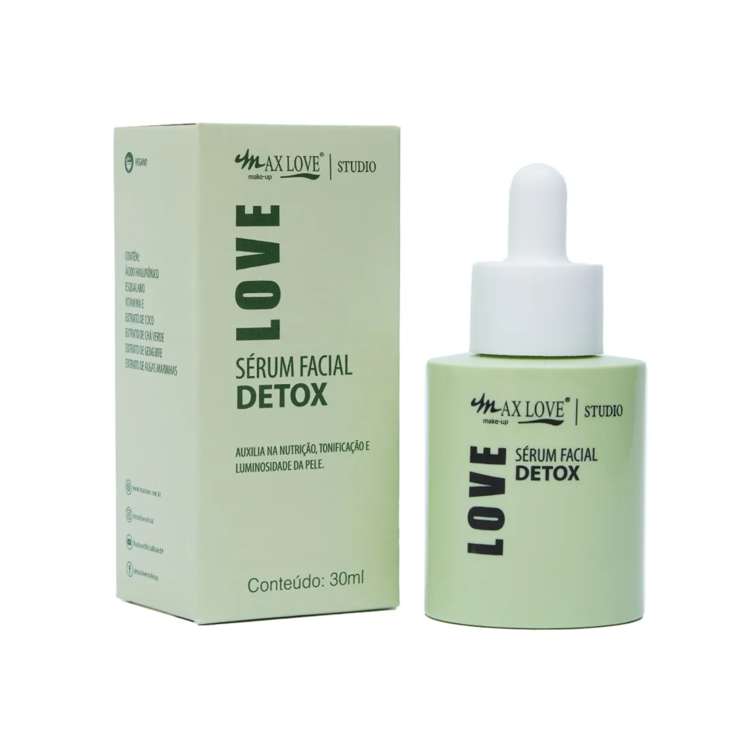 BOX C/ 24 SERUM FACIAL DETOX 30ML MAX LOVE