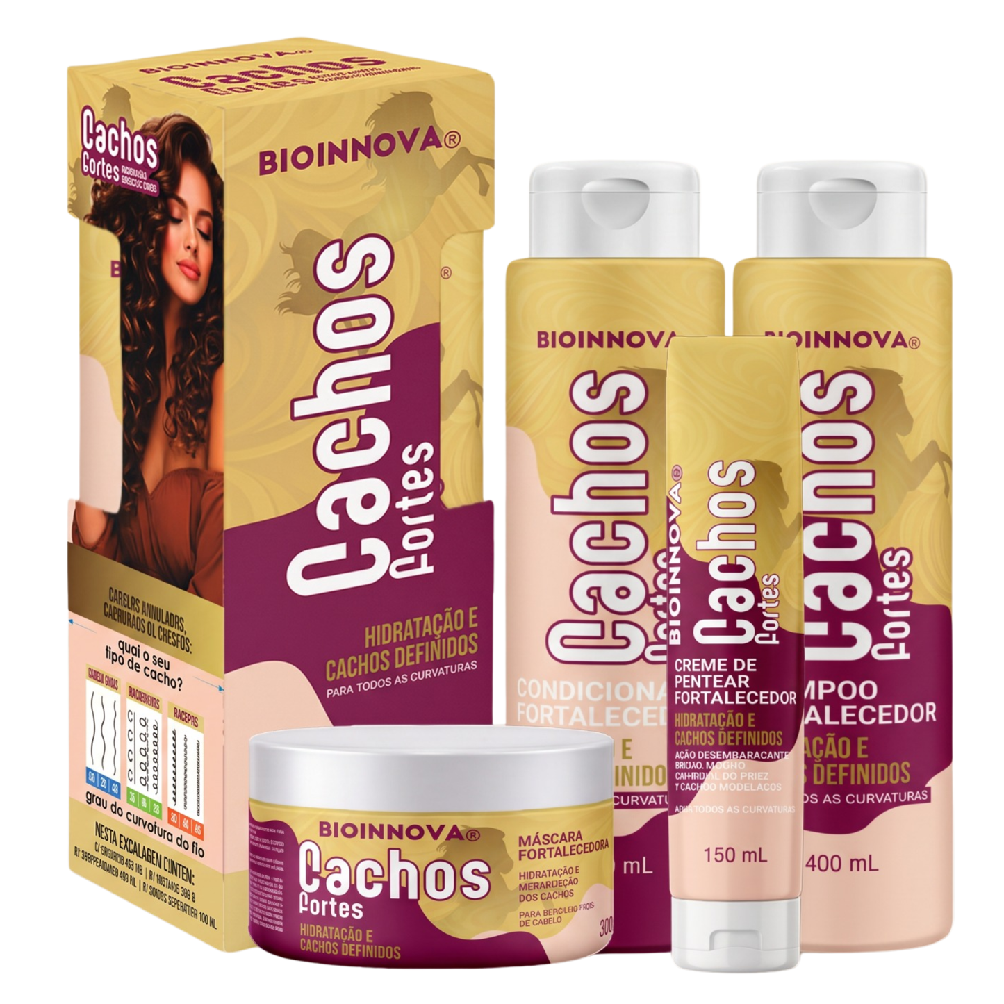 KIT CAPILAR CACHOS FORTES 4 ITENS BIOINNOVA