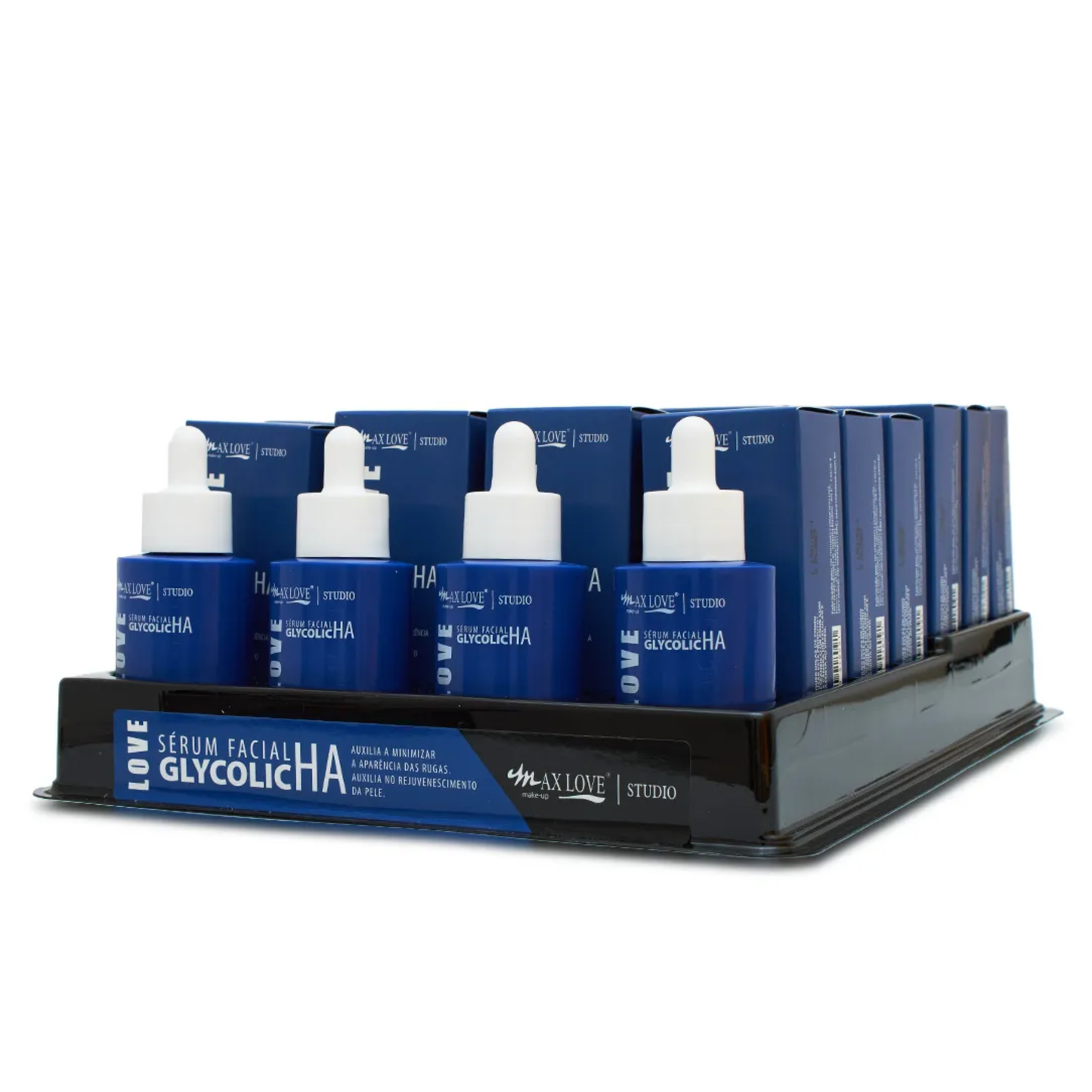 BOX C/ 24 SERUM FACIAL GLYCOLIC HA 30ML MAX LOVE