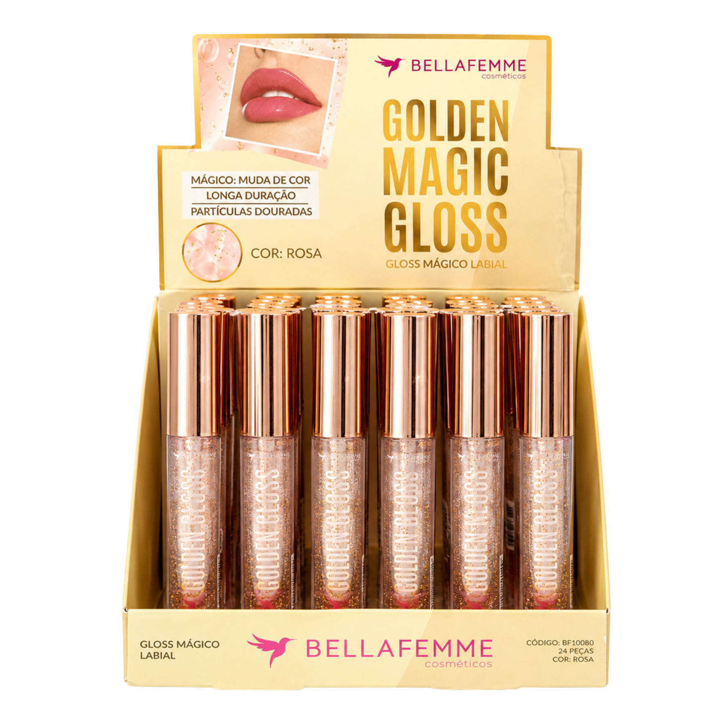 BOX C/ 24 GOLDEN MAGIC GLOSS BELLA FEMME