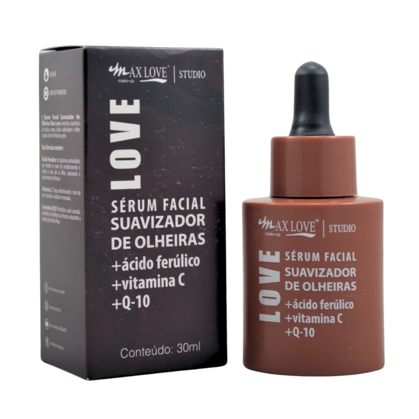 BOX C/ 24 SERUM FACIAL SUAVIZADOR DE OLHEIRAS 30ML MAX LOVE