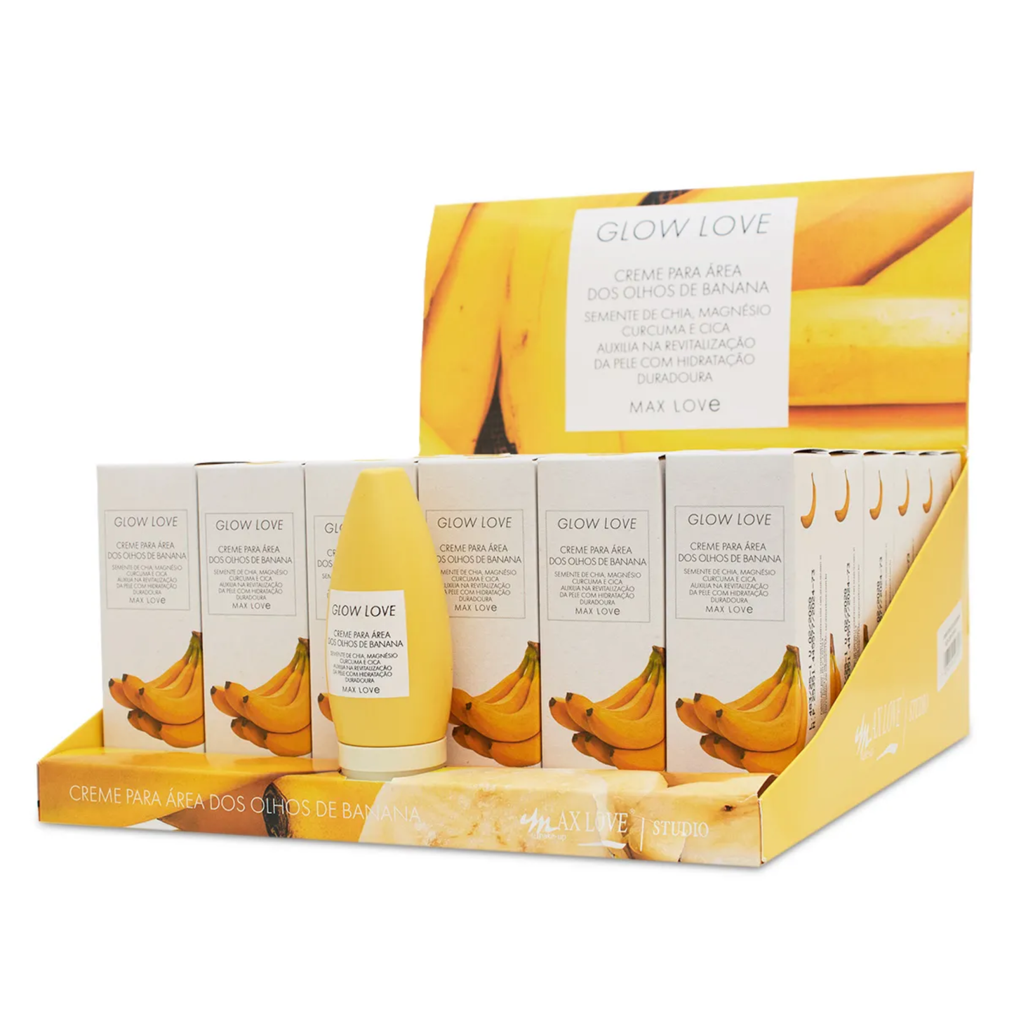BOX C/ 36 GLOW LOVE CREME PARA AREA OLHOS DE BANANA 60G MAX LOVE