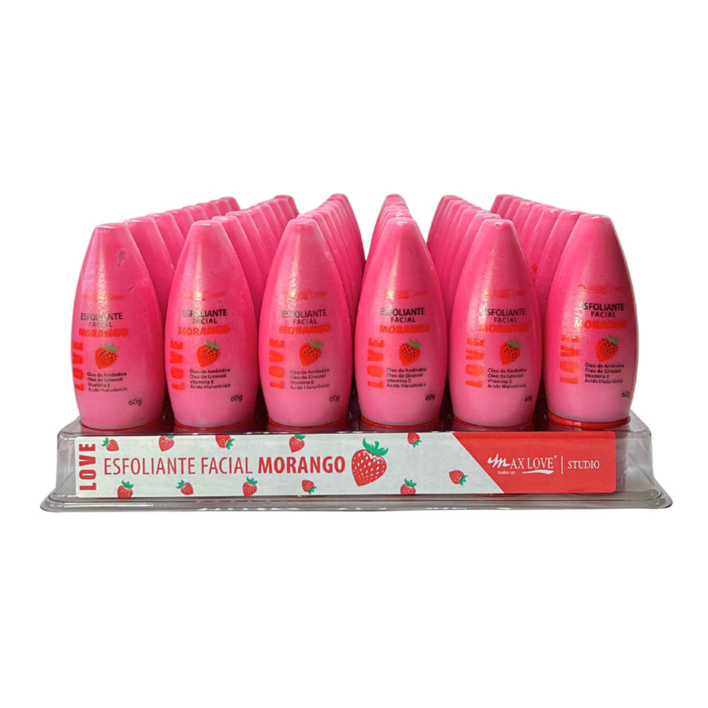 BOX C/48 ESFOLIANTE FACIAL MORANGO 60G MAX LOVE