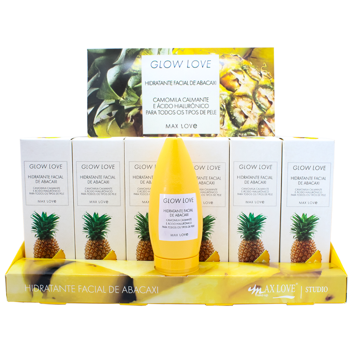 BOX C/ 36 GLOW LOVE HIDRATANTE FACIAL DE ABACAXI 60G MAX LOVE